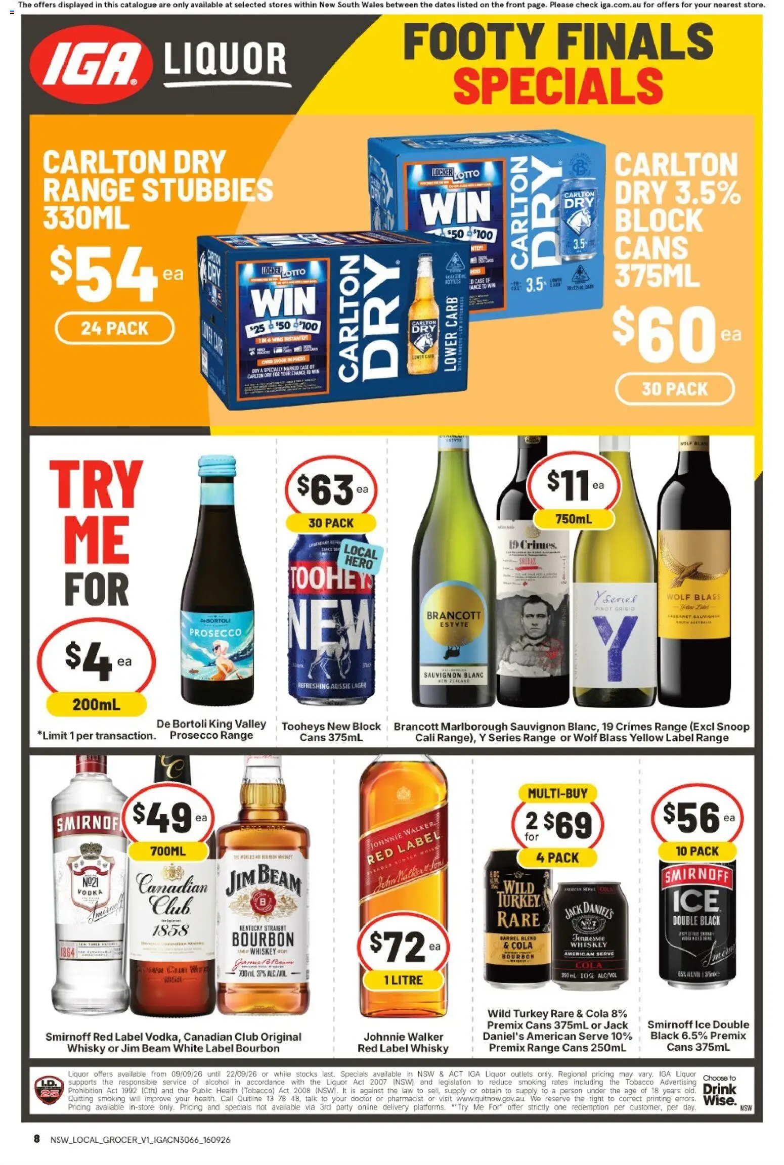 IGA catalogue - valid from 16/09/2026 | Page: 2 | Products: Jim Beam, Bourbon, Whiskey, Ice