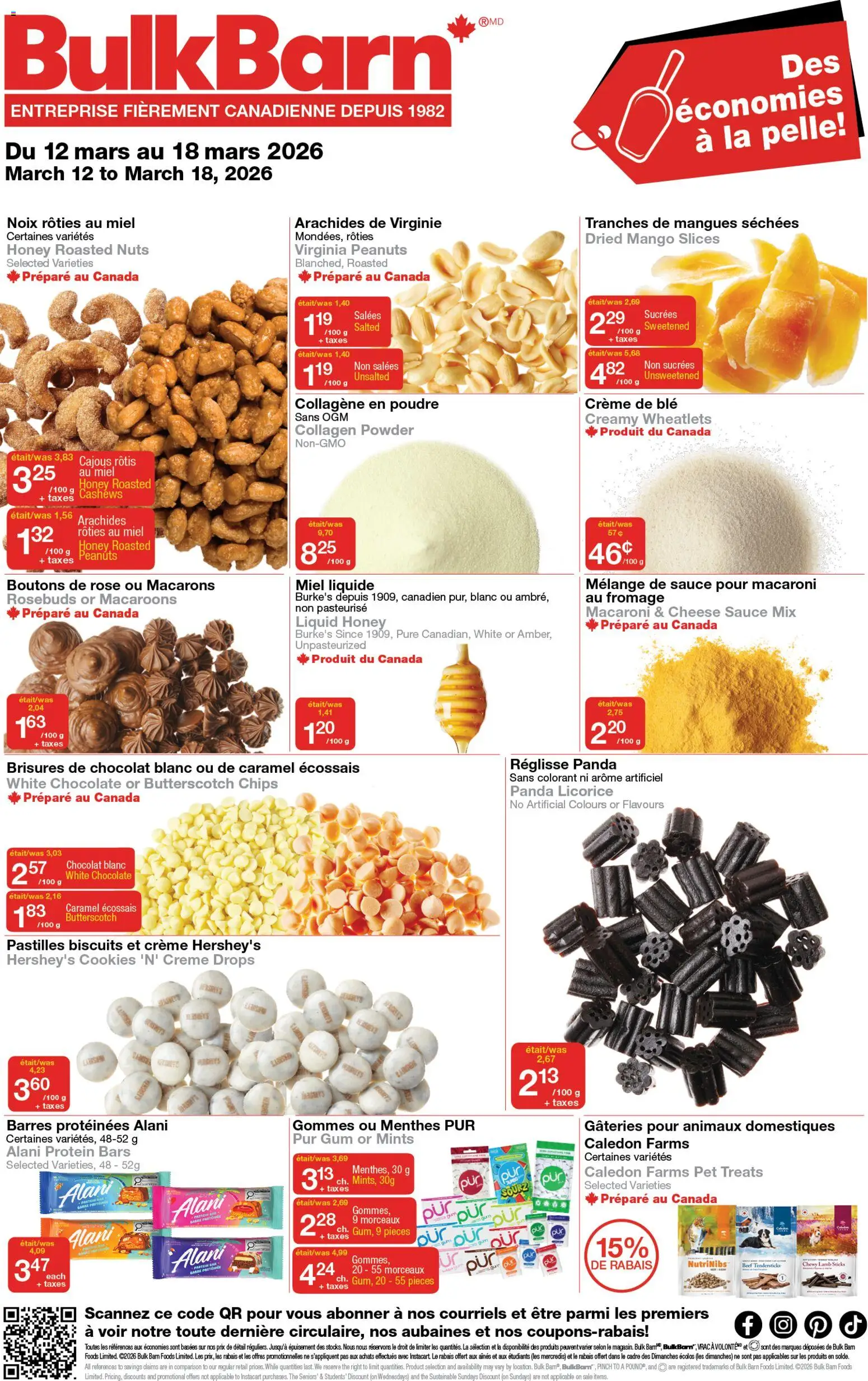 Bulk Barn flyer valid from 12.03.2026 | Page: 1 | Products: Cookies, Powder, Cheese, Chocolate
