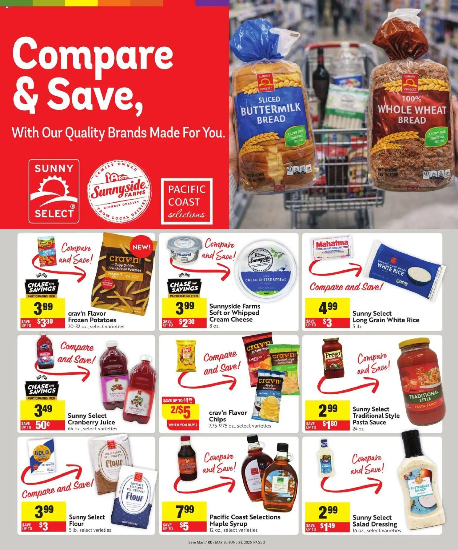 Save Mart Online Savings Guide - valid from 20.05.2026 | Page: 2 | Products: Rice, Salad, Potatoes, Sauce