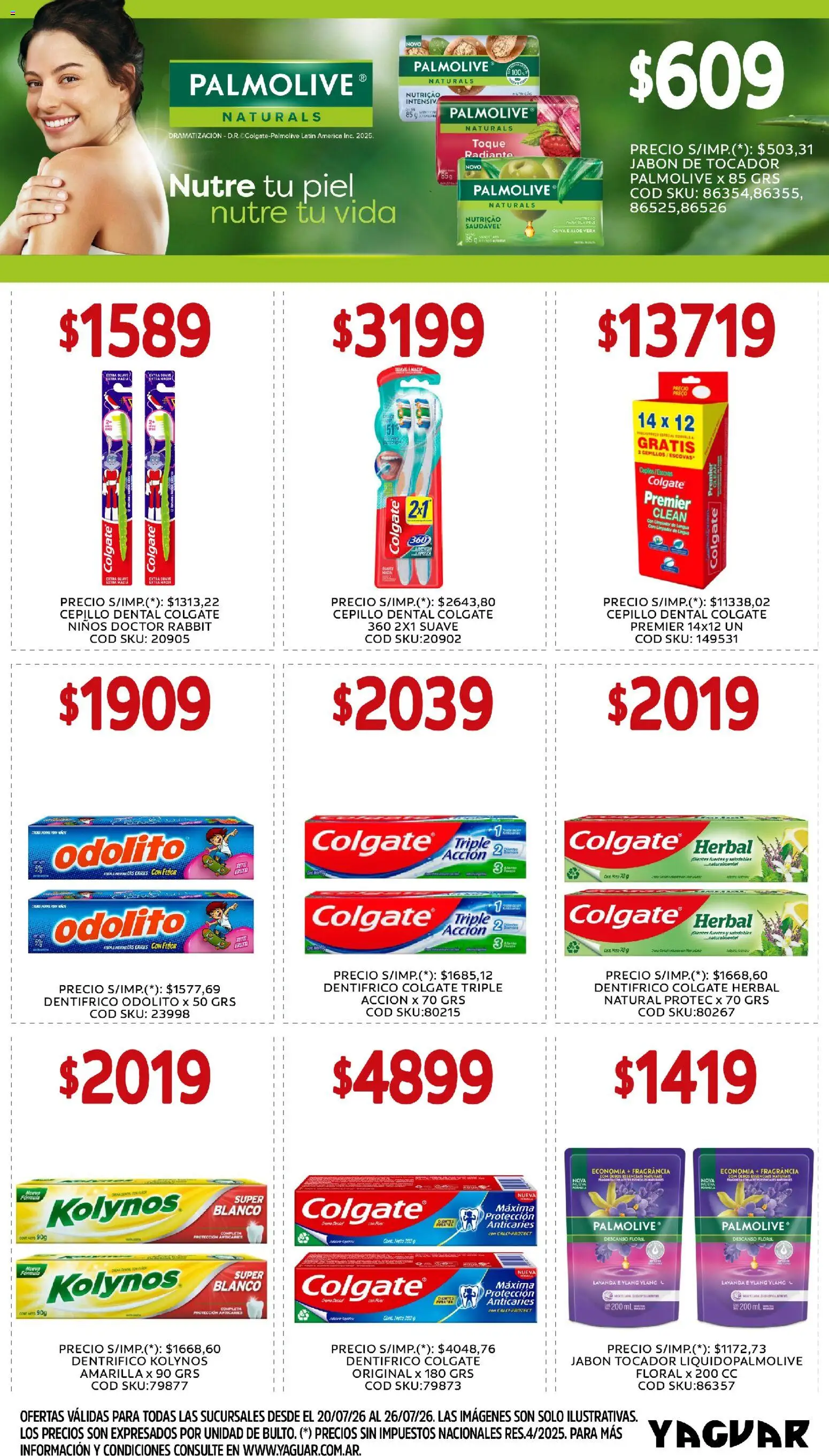 Yaguar - Oferta semanal Parque Chacabuco │ válido desde el 20/07/2026 | Página: 5 | Productos: Cepillo, Oliva, Radiante, Limpiador