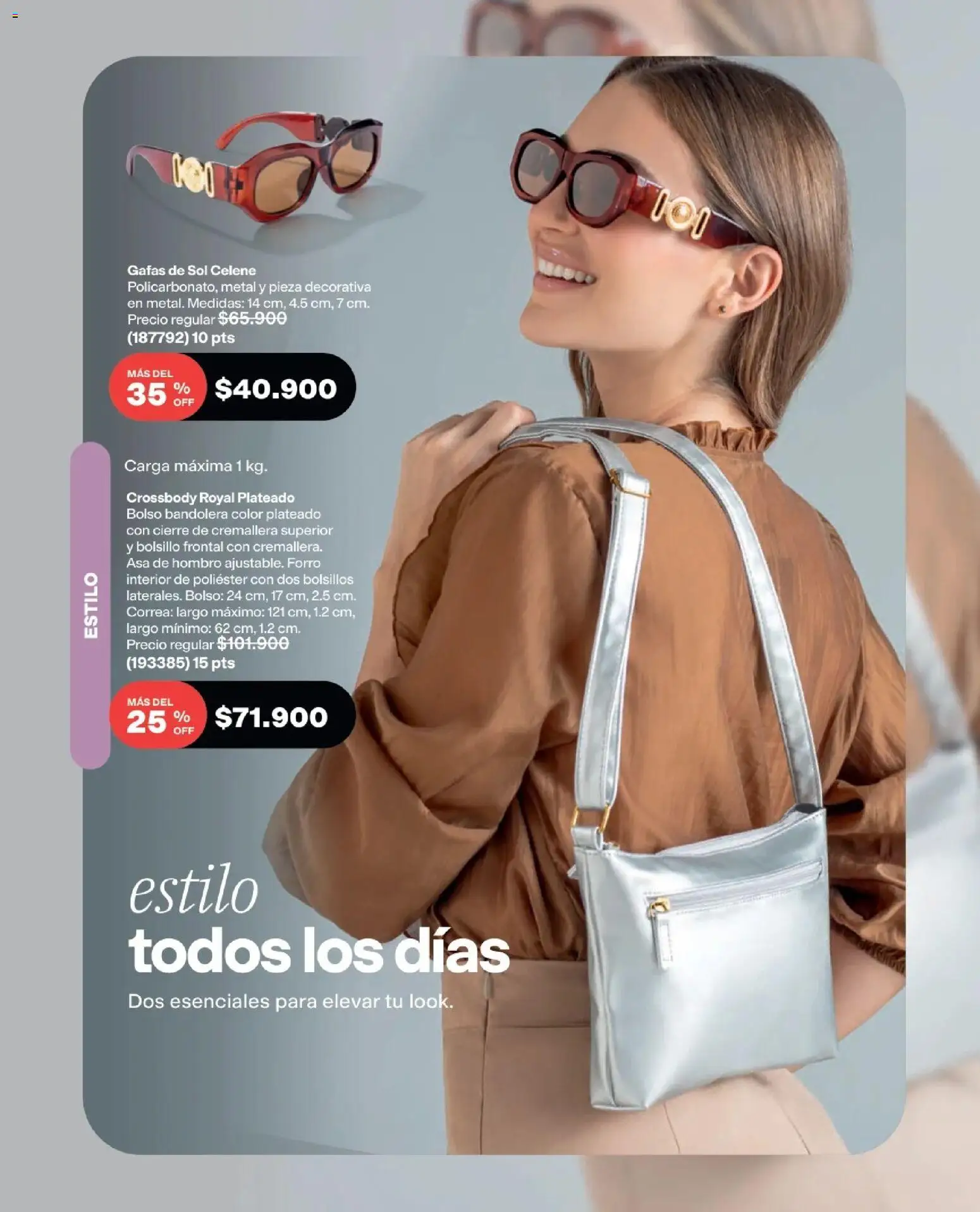 Avon revista - valida desde el 15/07/2026 | Página: 101 | Productos: Bolso, Bolsillos, Gafas de sol, Hombro