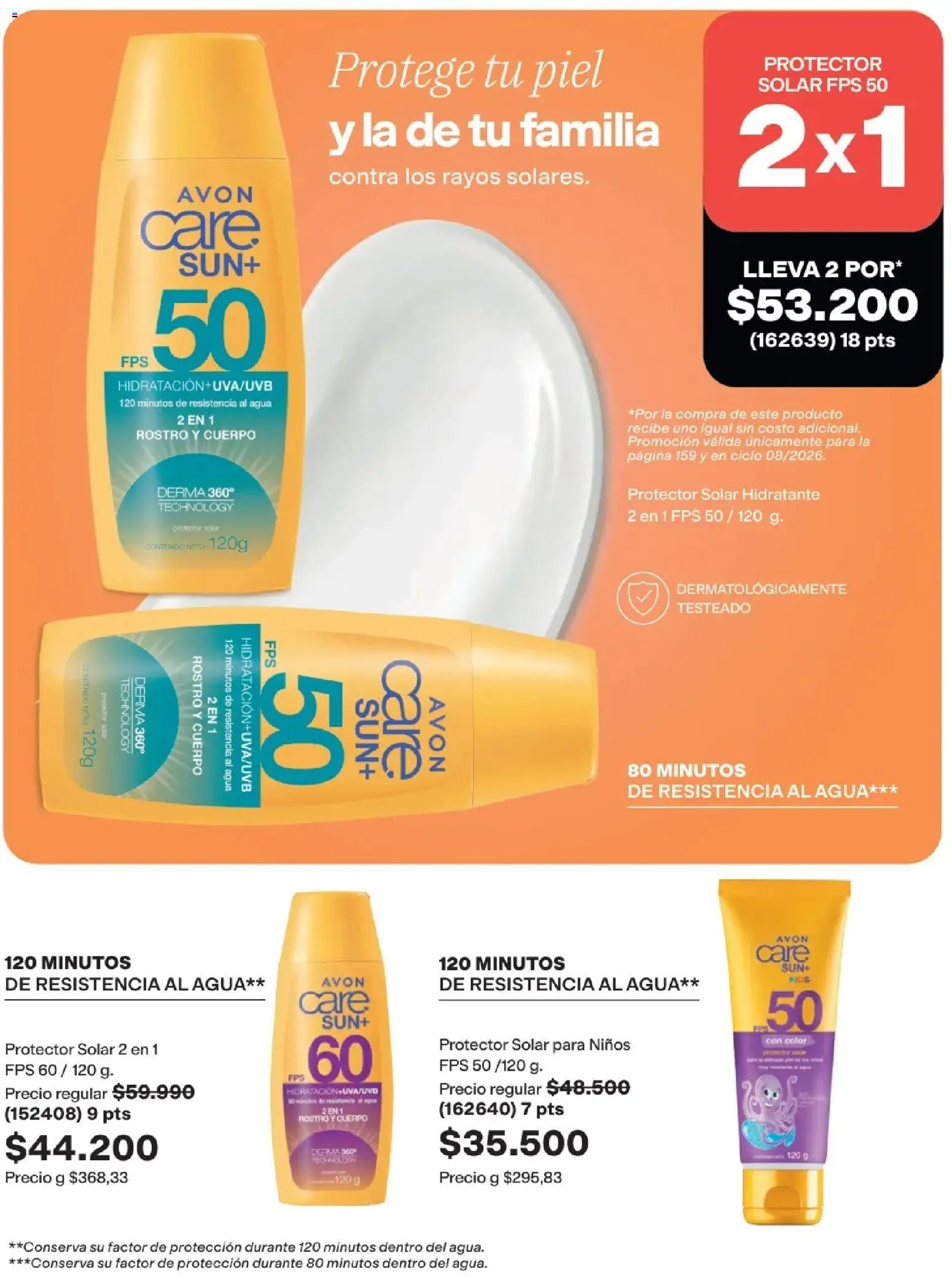 Avon revista - valida desde el 15.06.2026 | Página: 159 | Productos: Agua, Protector solar