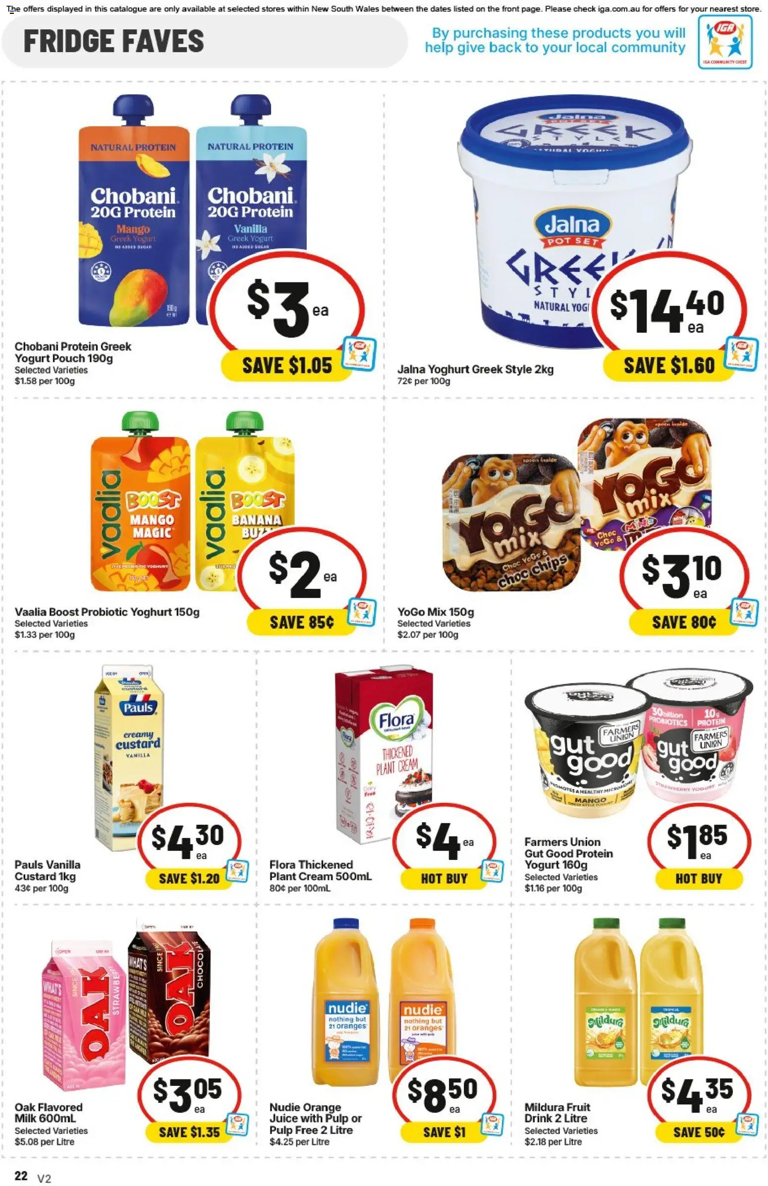 IGA catalogue - valid from 05/08/2026 | Page: 19 | Products: Milk, Juice, Sugar, Fridge