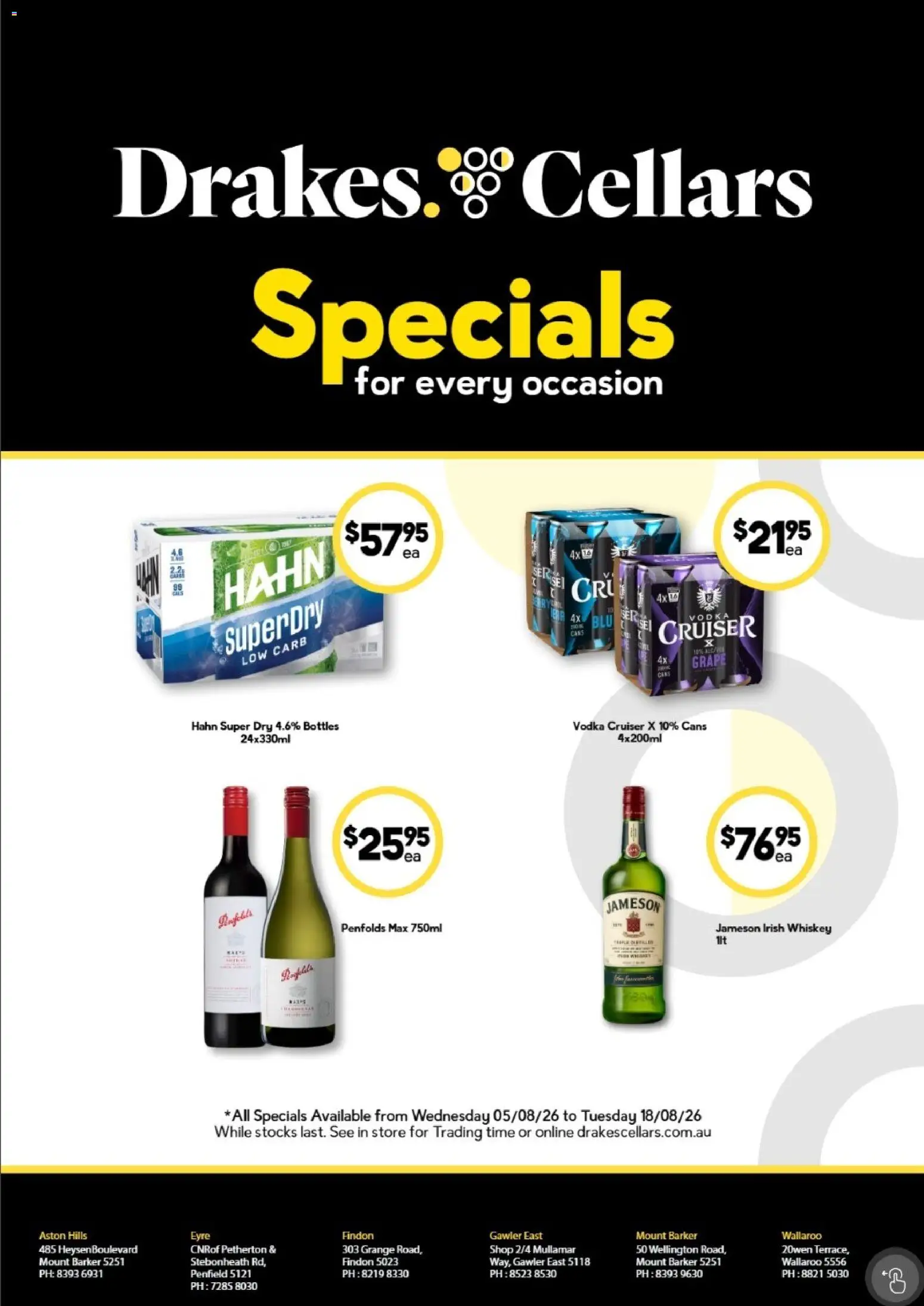 Drakes catalogue - valid from 05/08/2026 | Page: 1 | Products: Vodka, Whiskey, Irish whiskey, Jameson