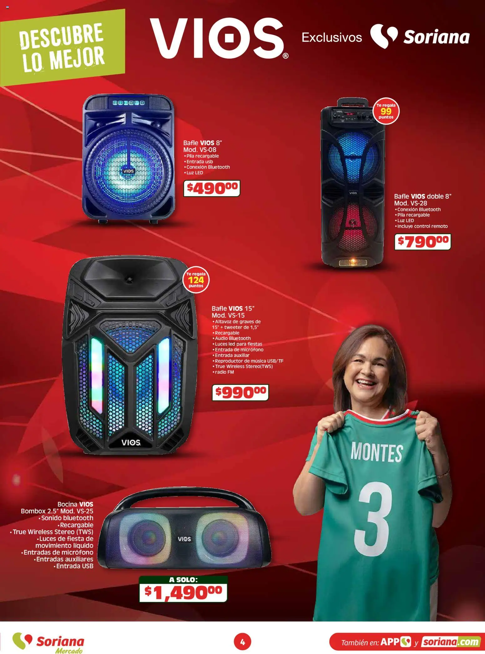 Nuevas ofertas de Soriana válidas en toda la República Mexicana desde el 26/03/2026. ¡Encuentra las mejores ofertas en Soriana En México apoyamos con todo Mercado Nacional! | Página: 4 | Productos: Usb, Luz LED, Audio, Control remoto