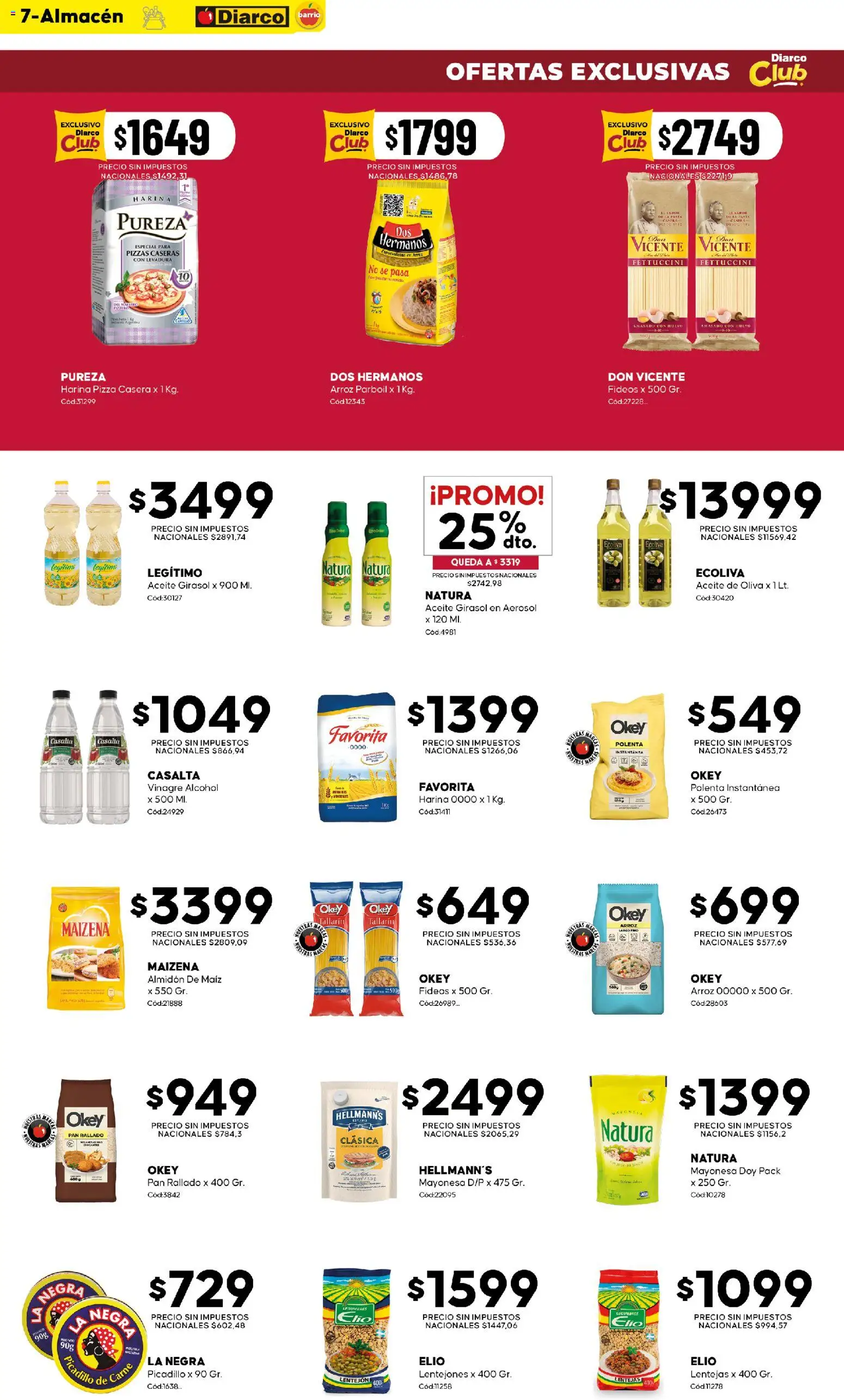 Diarco - Ofertas Barrio │ válido desde el 07/09/2026 | Página: 7 | Productos: Levadura, Aceite, Aceite de oliva, Pan