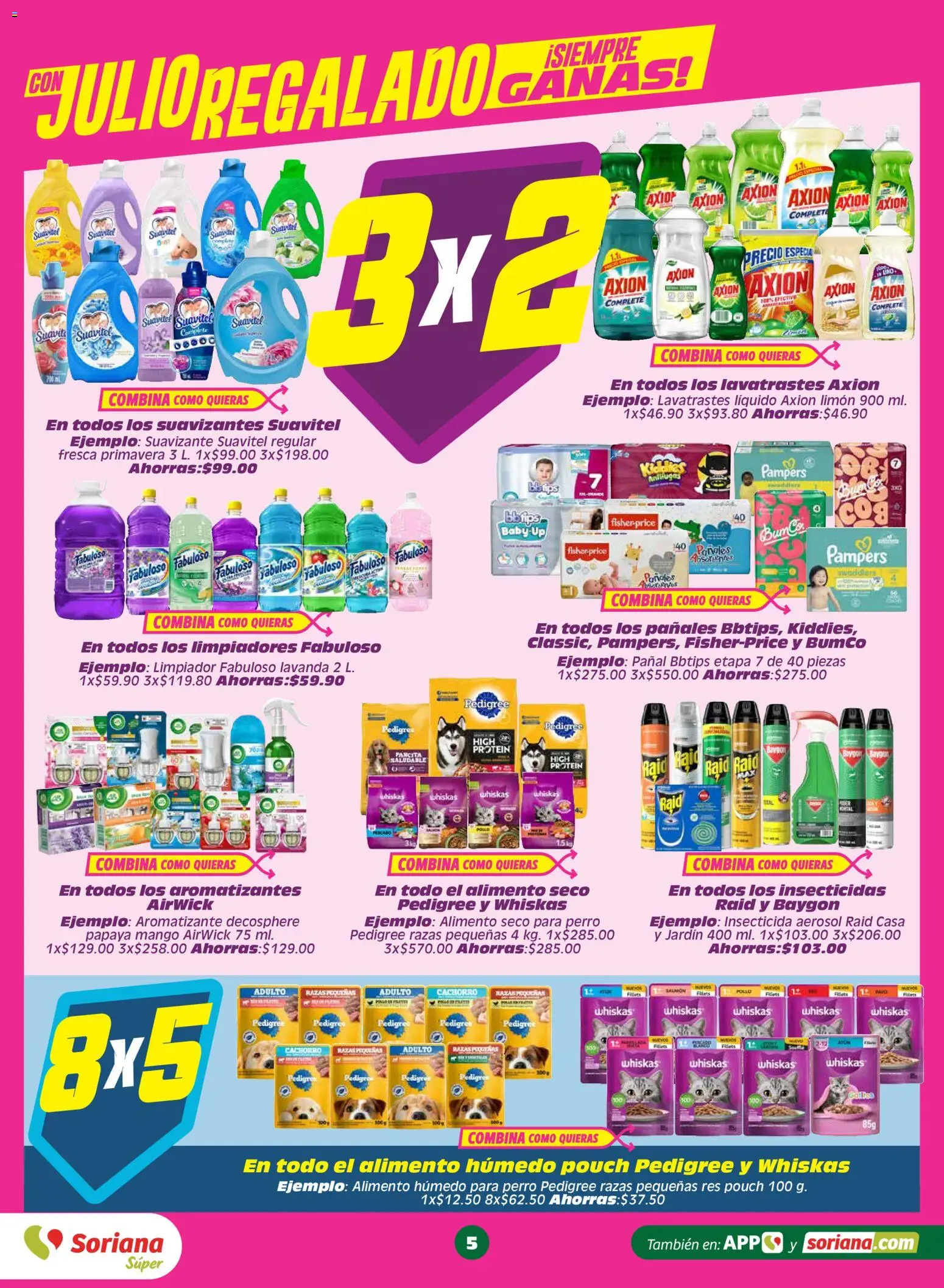Nuevas ofertas de Soriana válidas en toda la República Mexicana desde el 24/07/2026. ¡Encuentra las mejores ofertas en Soriana Julio Regalado Súper Nacional! | Página: 5