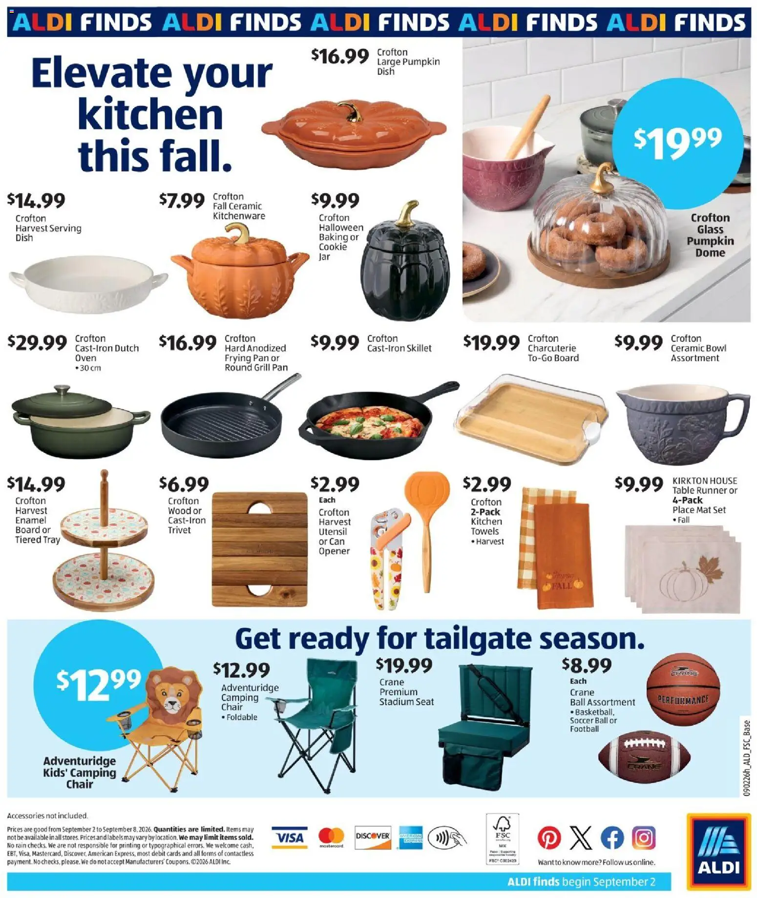 Aldi In Store Ad - valid from 09/02/2026 | Page: 2 | Products: Table, Chair, Pumpkin, Oven