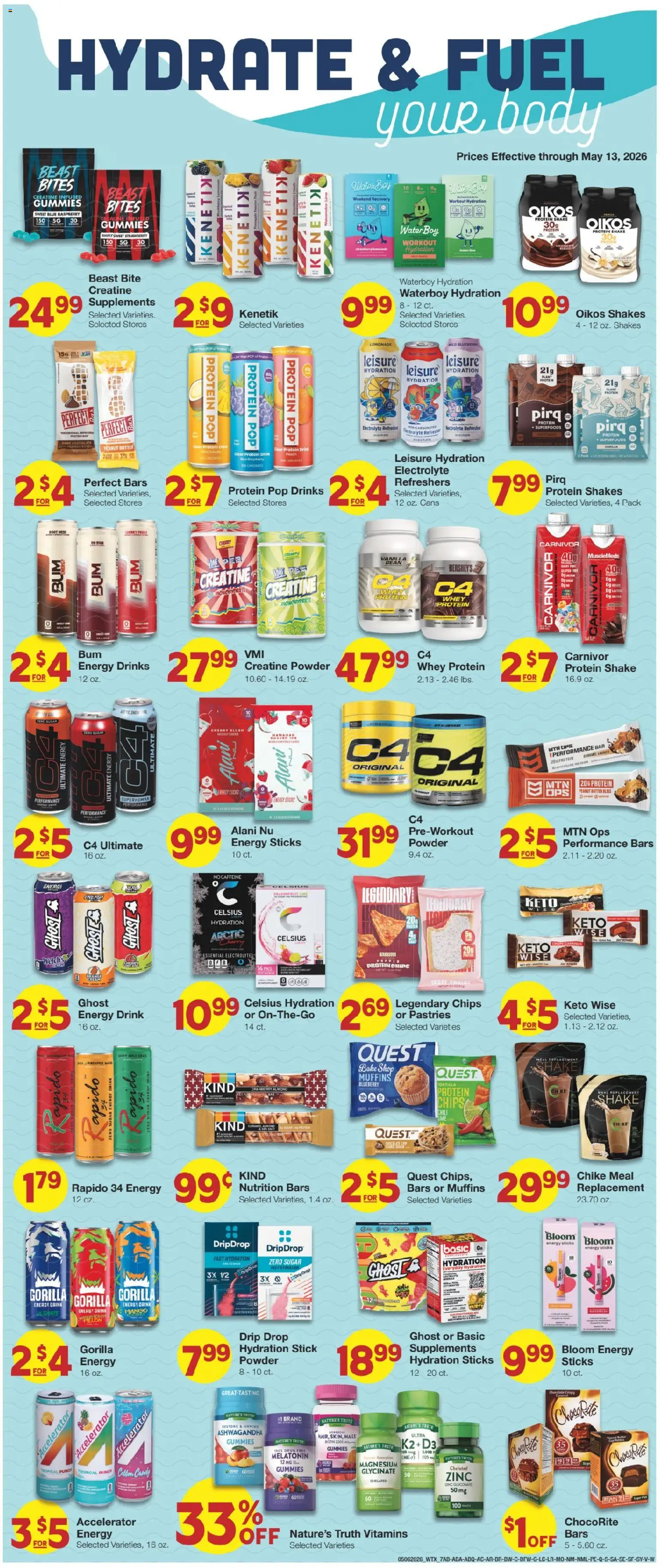 United Supermarkets Weekly Ad - valid from 05.05.2026 | Page: 7 | Products: Zinc, Powder, Mango, Raspberry