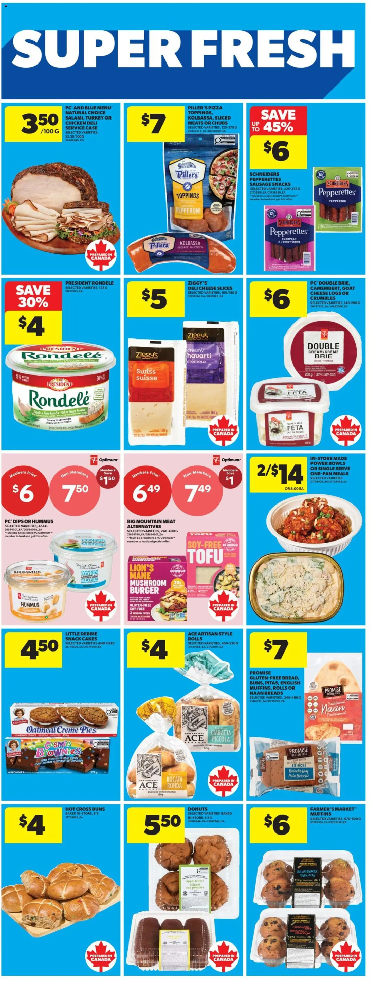 Real Canadian Superstore flyer valid from Sep 24, 2026 | Page: 14 | Products: Brownies, Muffins, Garlic, Cheese