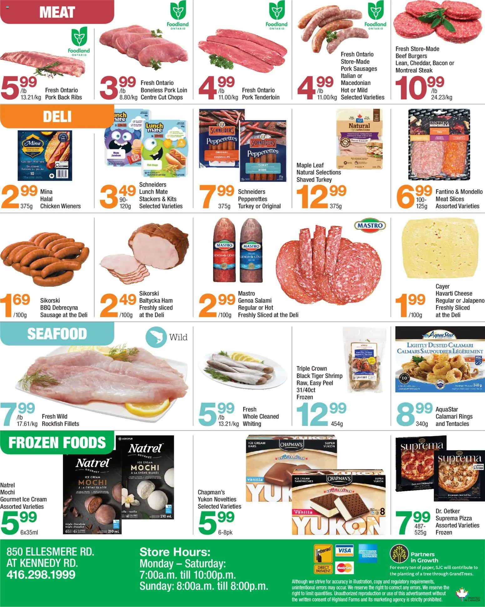 Highland Farms flyer valid from Sep 3, 2026 | Page: 4 | Products: Seafood, Sausage, Ice, Pizza