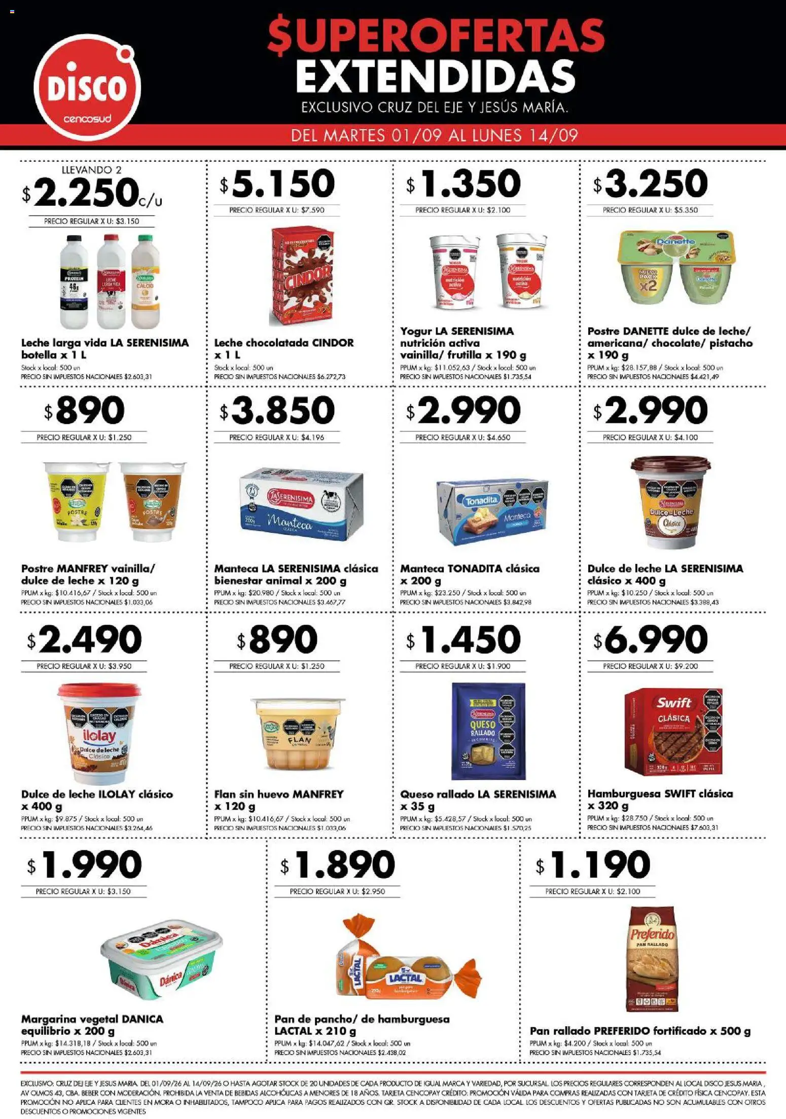 Disco - Ofertas │ válido desde el 01/09/2026 | Página: 3 | Productos: Dulce, Manteca, Chocolatada, Pan rallado