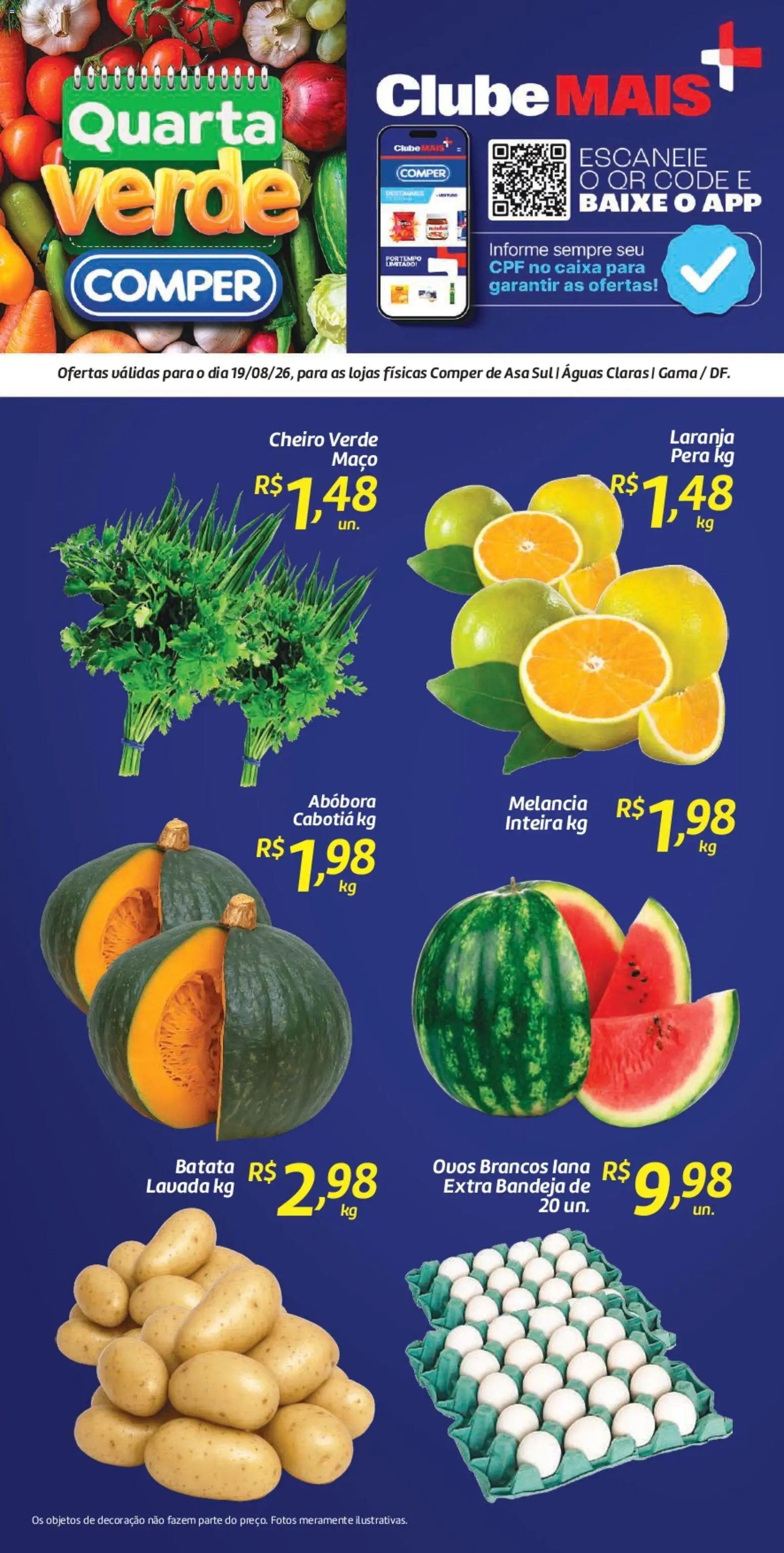 Comper Folheto - válido de 19/08/2026 | Página: 1 | Produtos: Pera, Decoração, Caixa, Bandeja