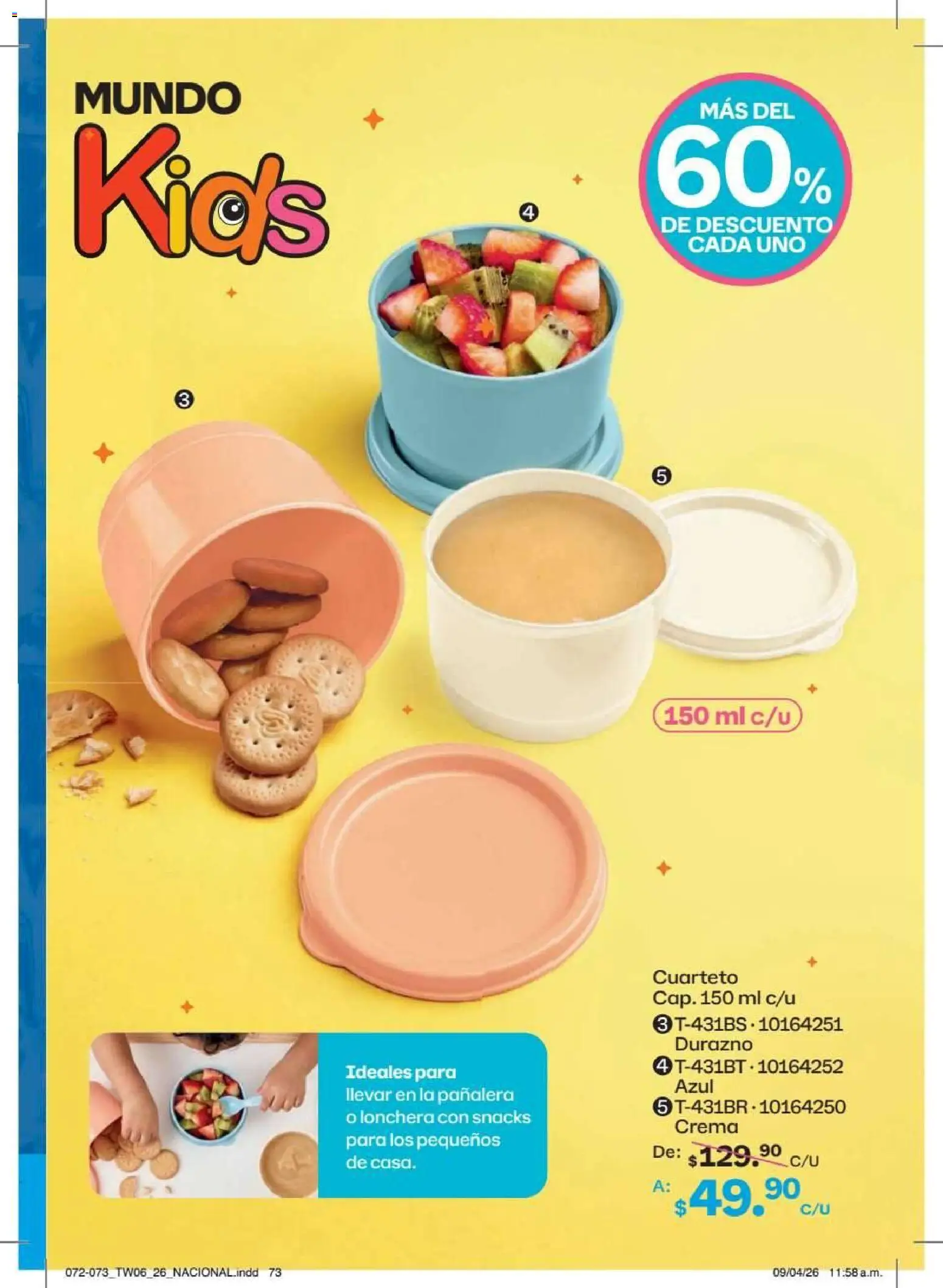 Nuevas ofertas de Tupperware válidas en toda la República Mexicana desde el 18/05/2026. ¡Encuentra las mejores ofertas en Tupperware catálogo! | Página: 73 | Productos: Durazno, Crema