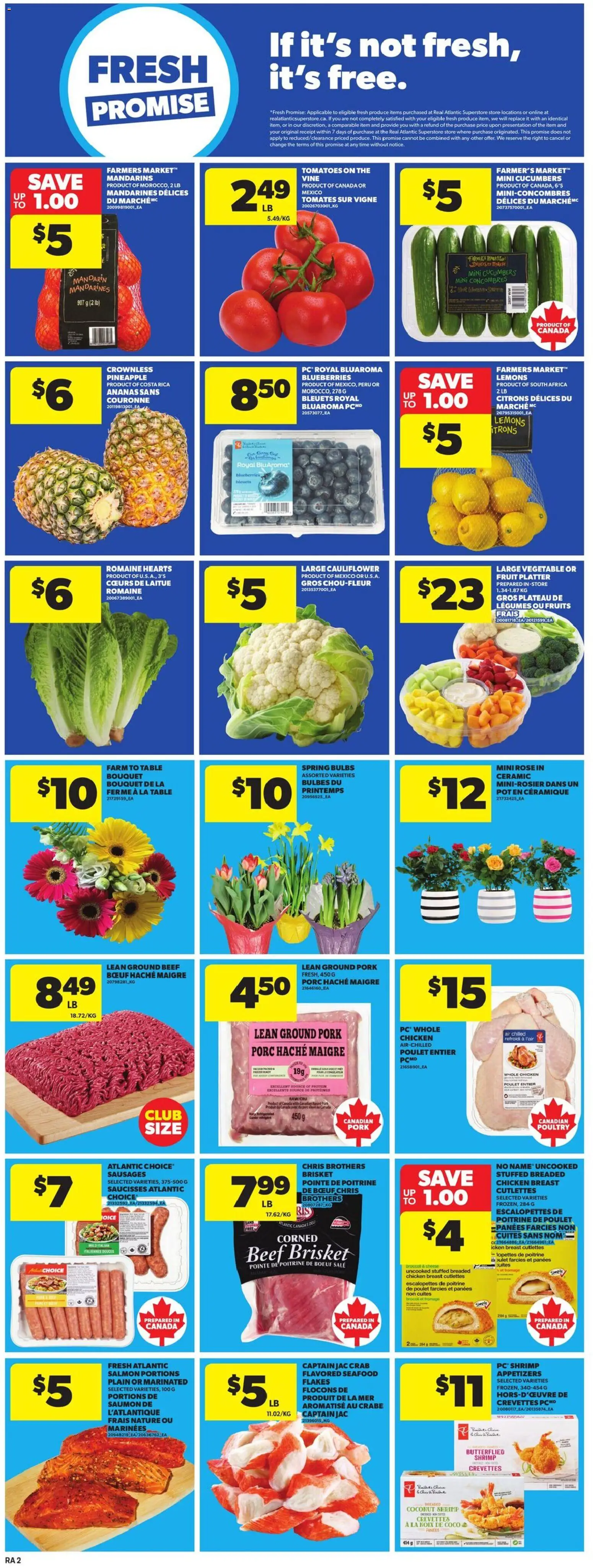 Atlantic Superstore flyer valid from 16.04.2026 | Page: 5 | Products: Cucumbers, Cheese, Chicken, Pork