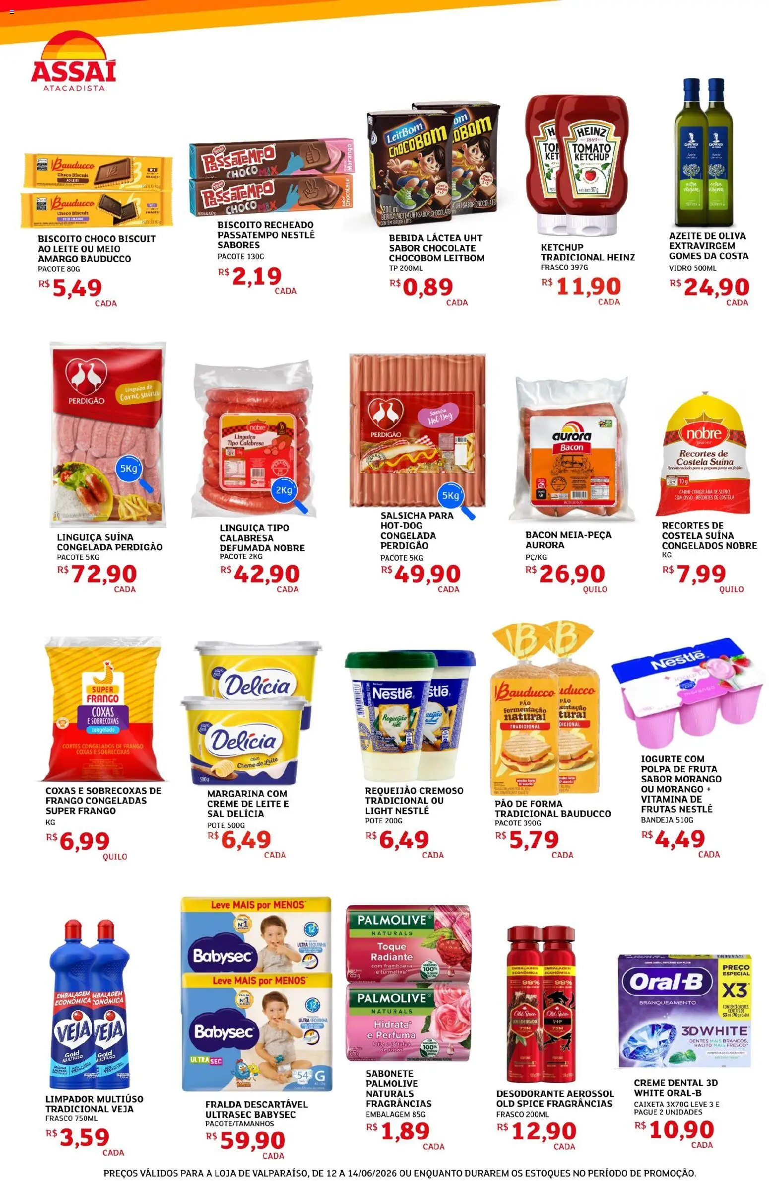 Assaí Atacadista Folheto - válido de 12.06.2026 | Página: 2 | Produtos: Desodorante, Linguiça, Sal, Requeijão
