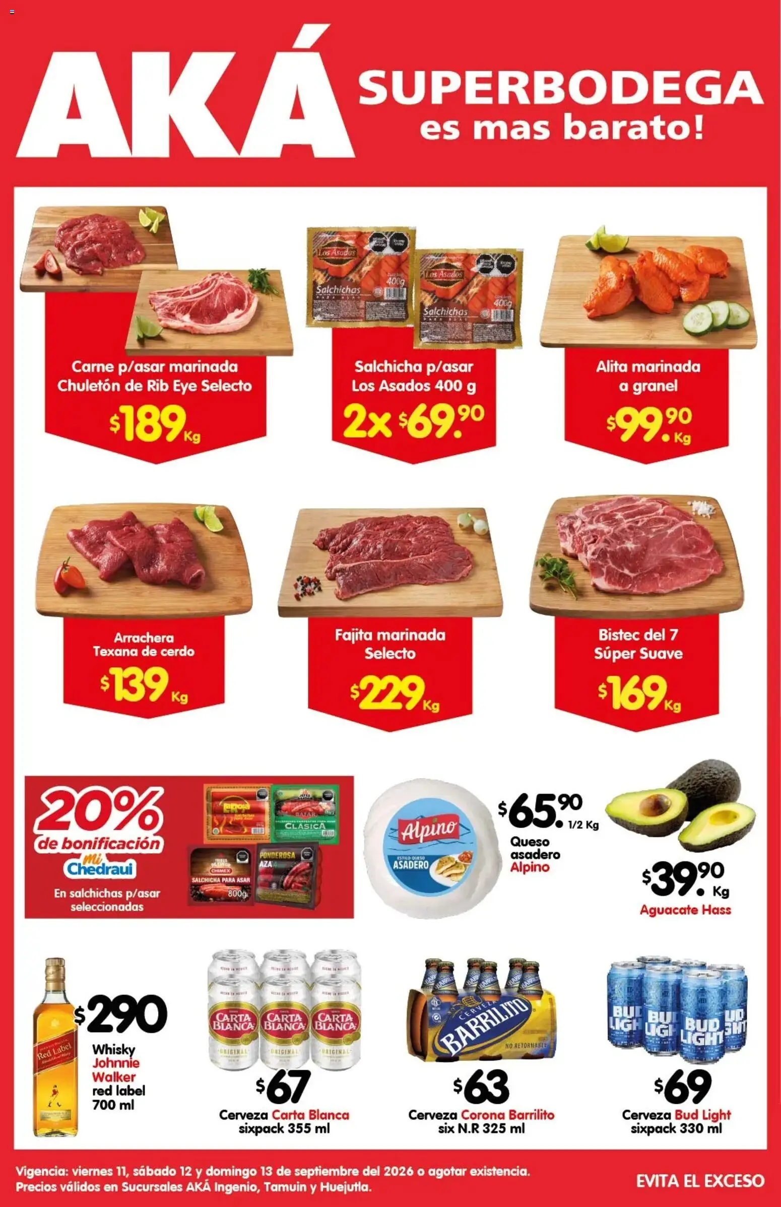Nuevas ofertas de Arteli válidas en toda la República Mexicana desde el 11/09/2026. ¡Encuentra las mejores ofertas en Arteli folleto Carnita Asada Aká Superbodegas Foraneas! | Página: 1 | Productos: Bistec, Aguacate, Cerveza Corona, Whisky