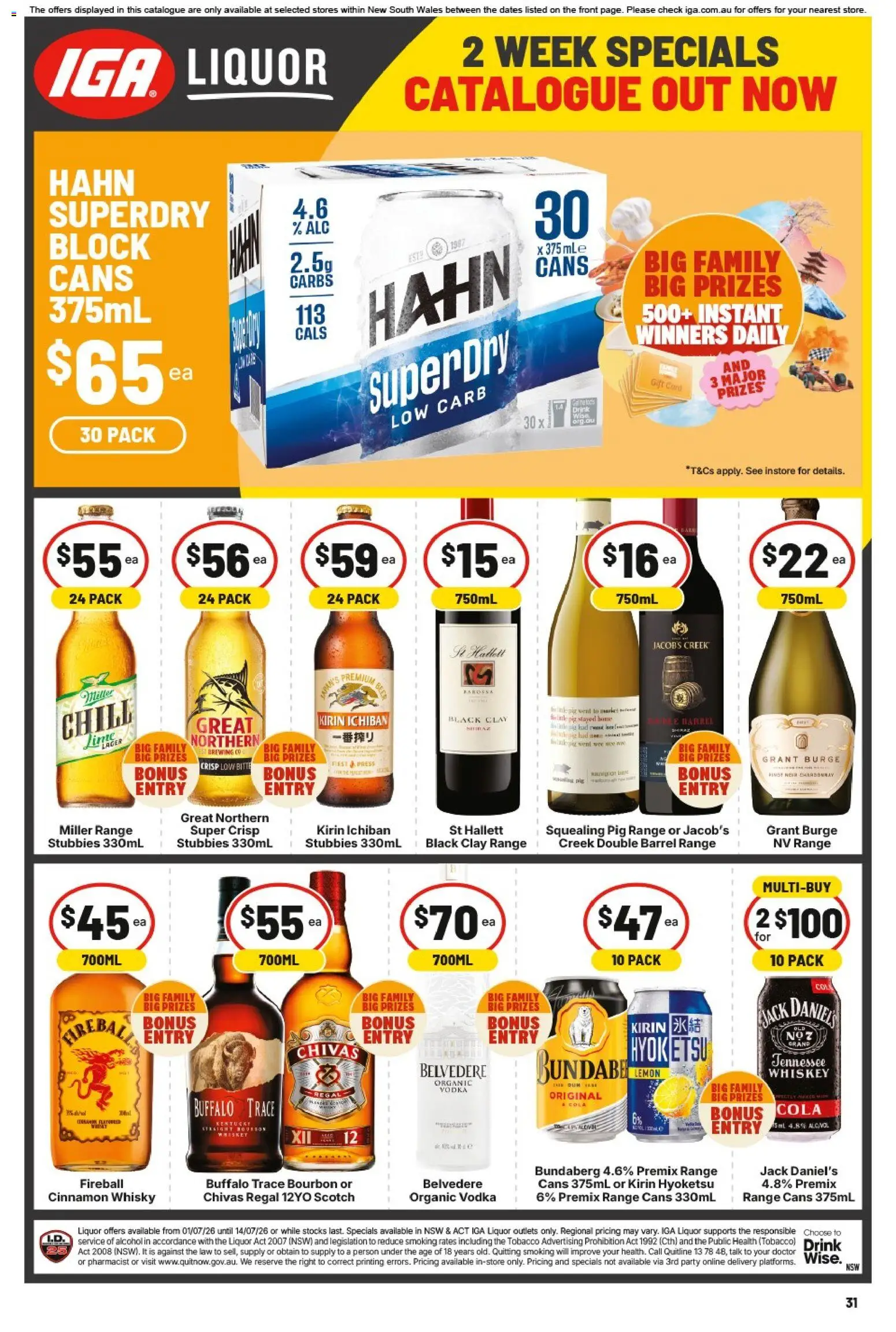 IGA catalogue - valid from 01/07/2026 | Page: 31 | Products: Vodka, Whiskey, Lemon, Scotch