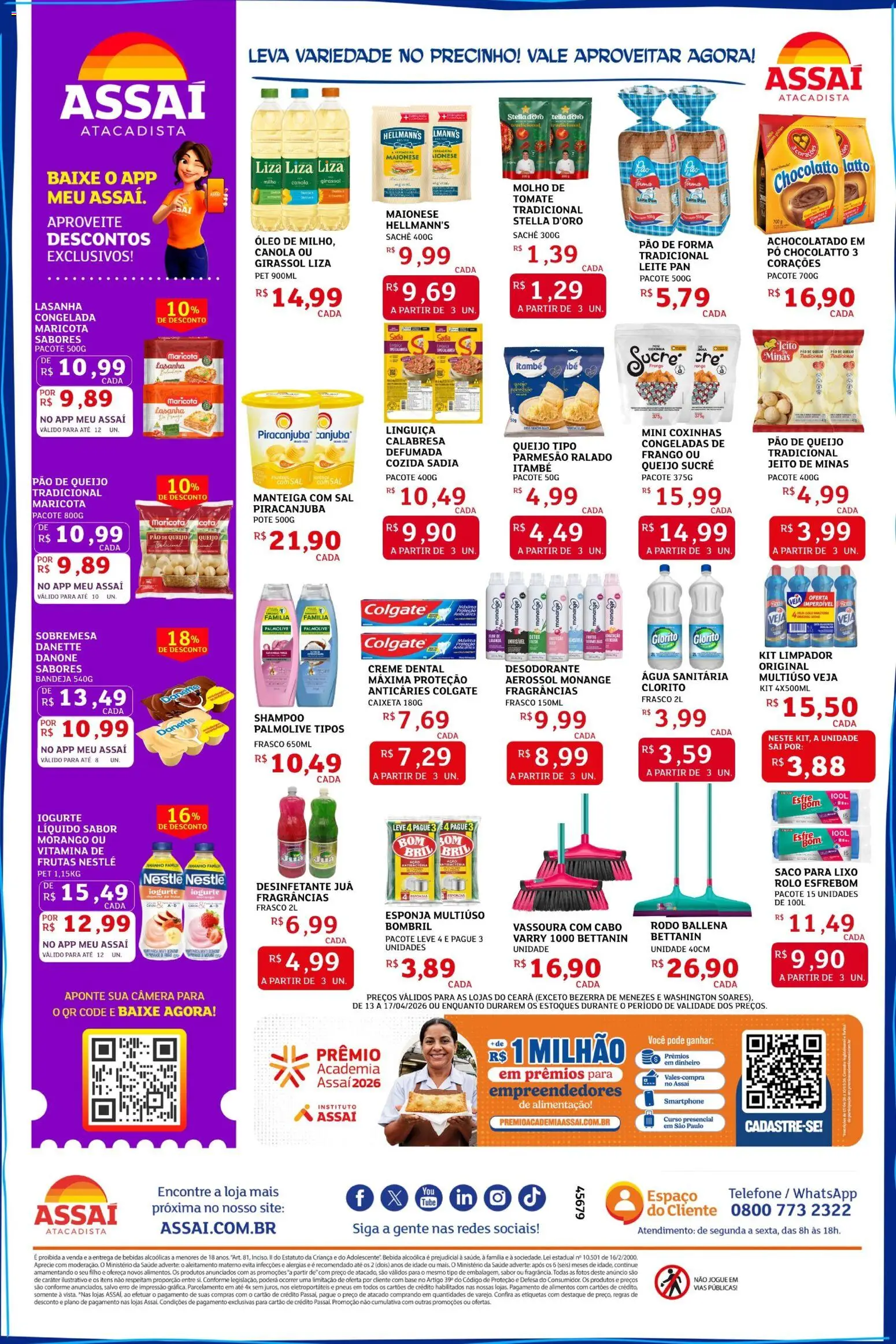 Assaí Atacadista Folheto - válido de 13.04.2026 | Página: 2 | Produtos: Pó, Pão, Creme, Lasanha