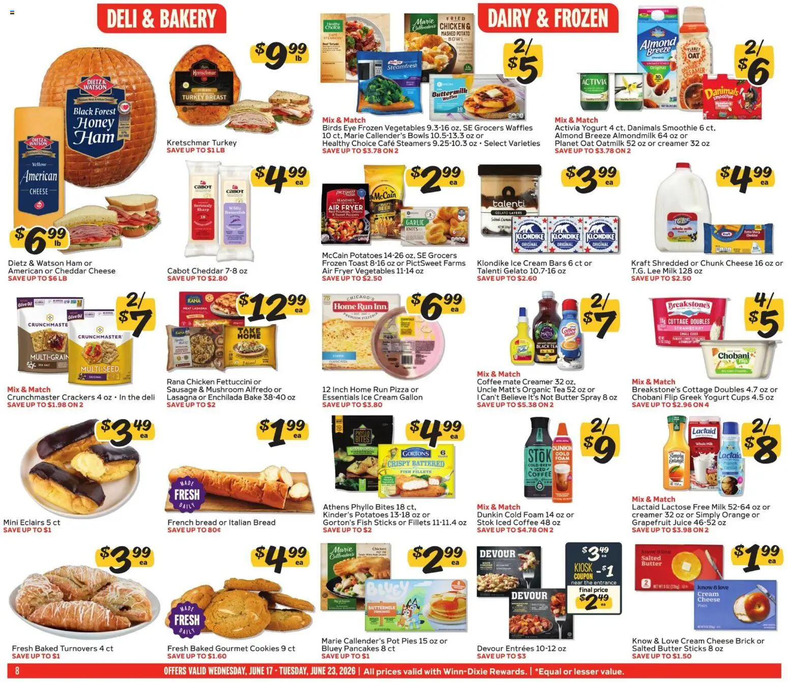 Winn Dixie Weekly Ad - valid from 17.06.2026 | Page: 8 | Products: Coffee, Ice cream, Vegetables, Garlic