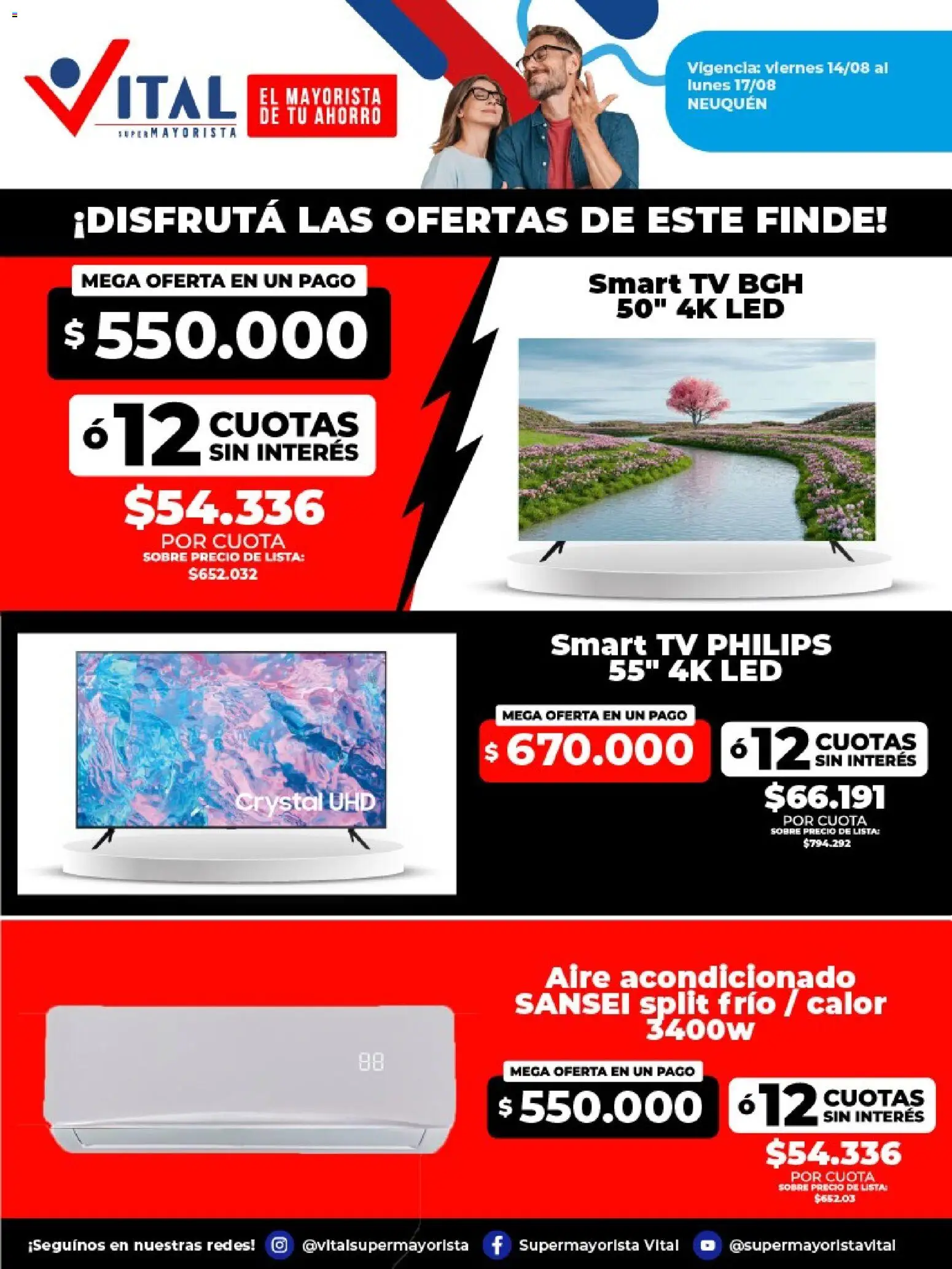 Vital - Ofertas fin NEUQUÉN │ válido desde el 14/08/2026 | Página: 1 | Productos: Aire acondicionado, Sobre