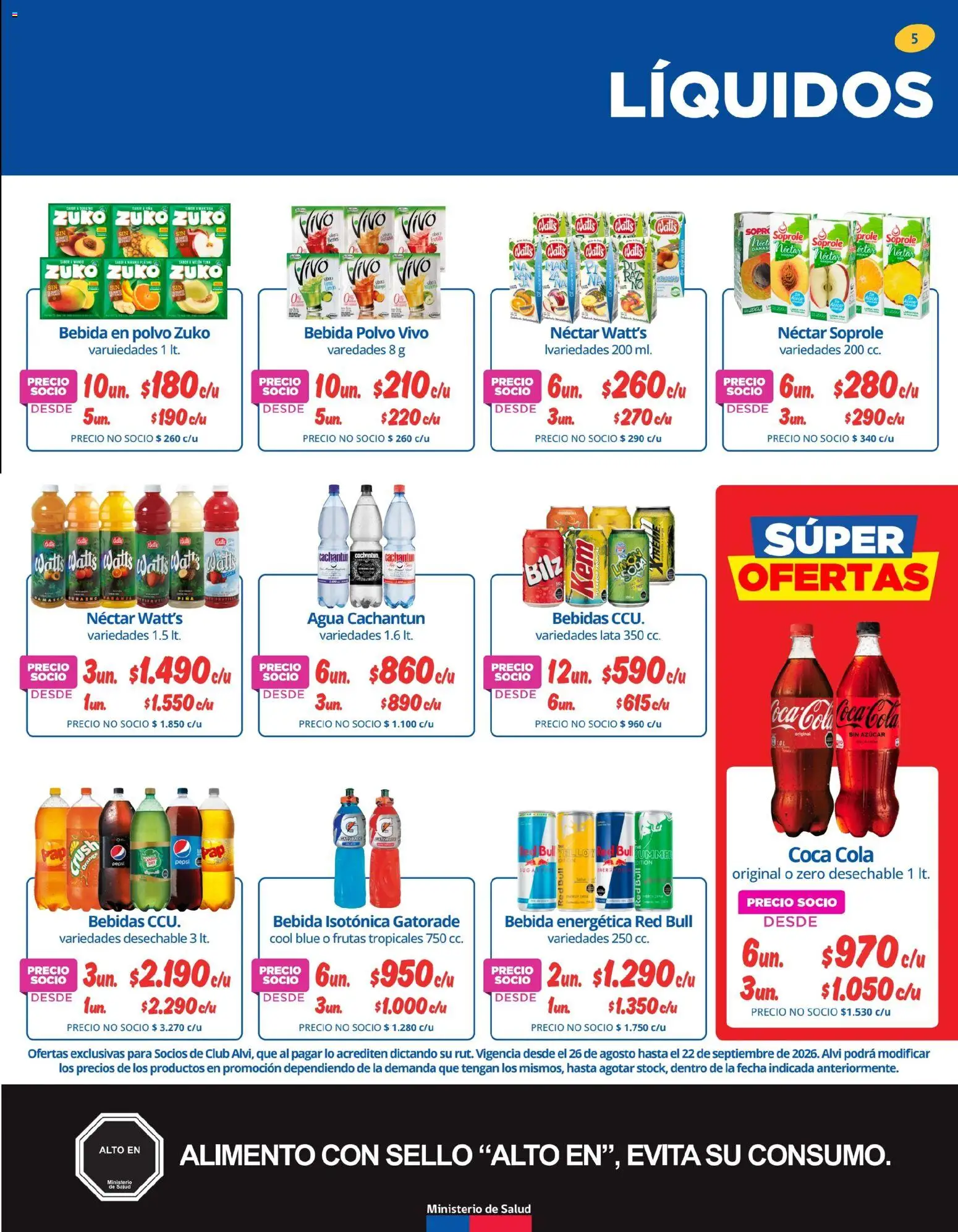 Alvi catálogo │ válido desde el 25.08.2026 | Página: 5 | Productos: Bebida energética, Pepsi, Polvo, Azucar