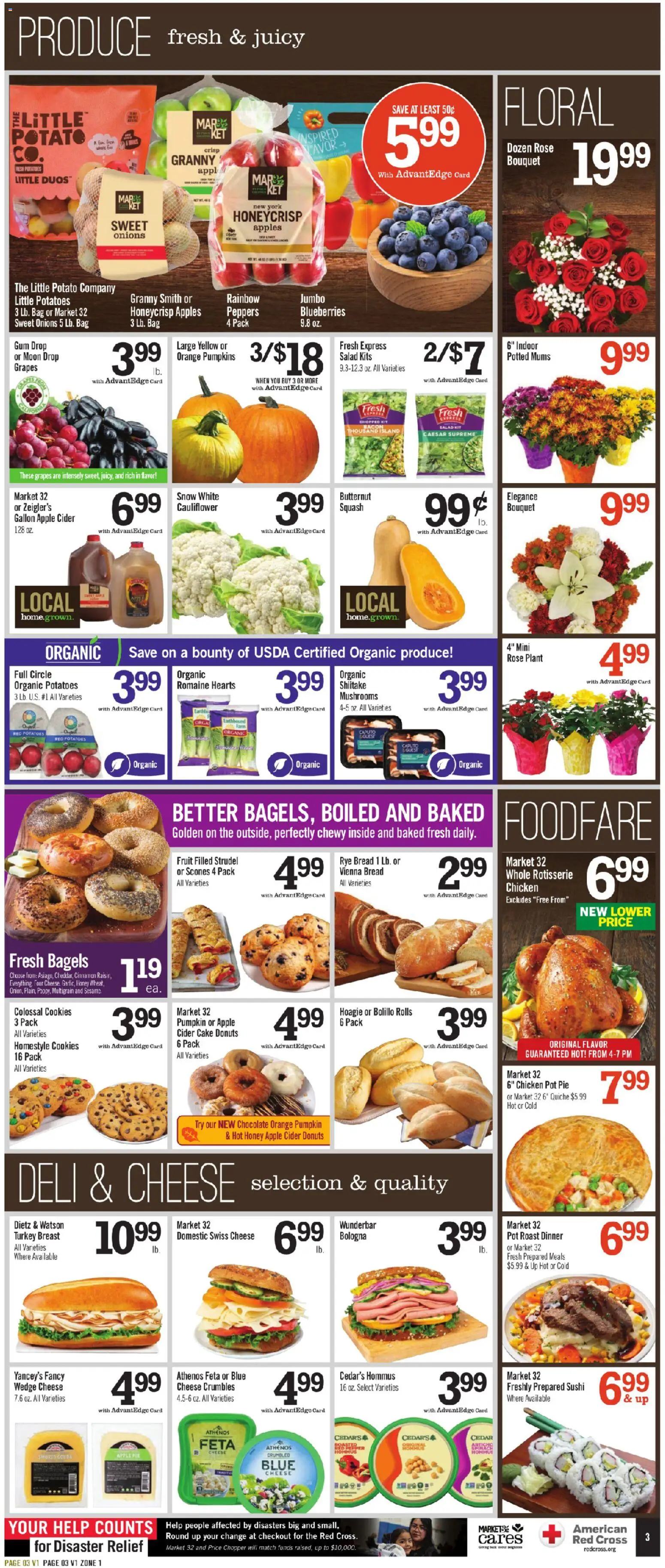 Price Chopper - Weekly Ad - valid from 09/27/2026 | Page: 3 | Products: Romaine, Spinach, Apples, Grapes