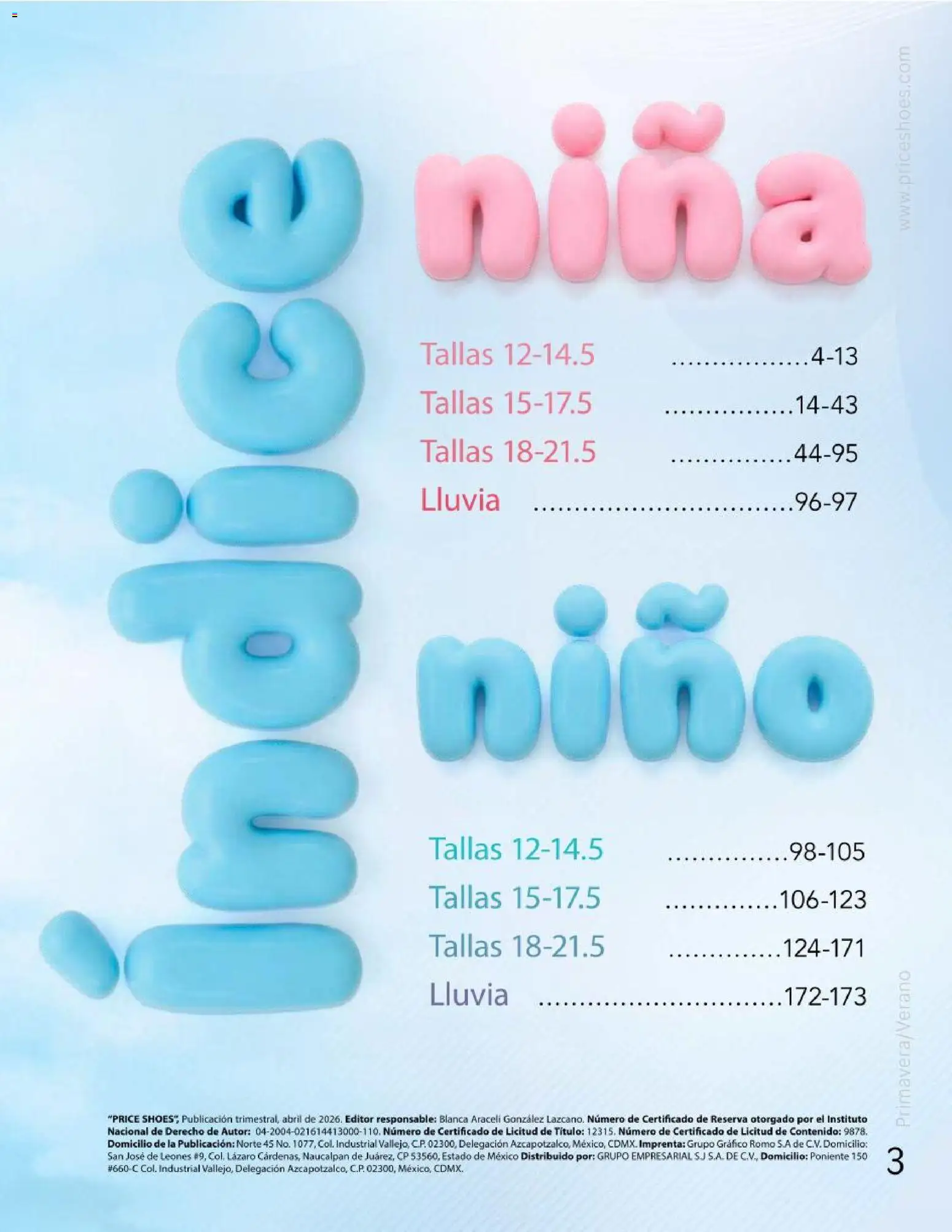 Nuevas ofertas de Price Shoes válidas en toda la República Mexicana desde el 25.04.2026. ¡Encuentra las mejores ofertas en Price Shoes catálogo Kids todo en uno! | Página: 3