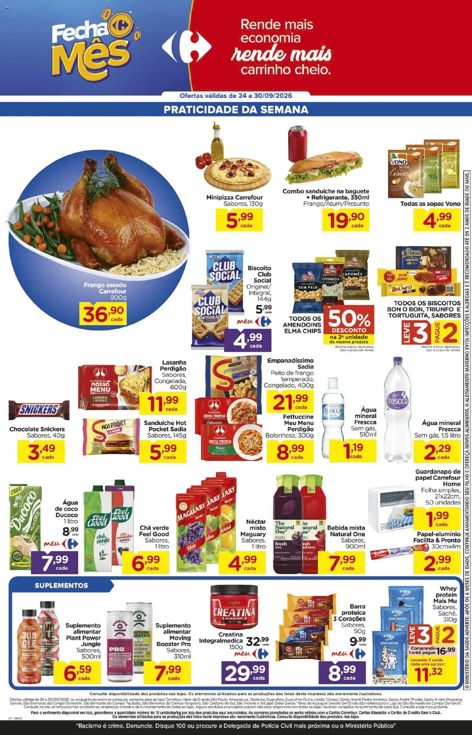 Carrefour Folheto - válido de 24/09/2026 | Página: 6 | Produtos: Amendoins, Queijo, Chá, Bacon