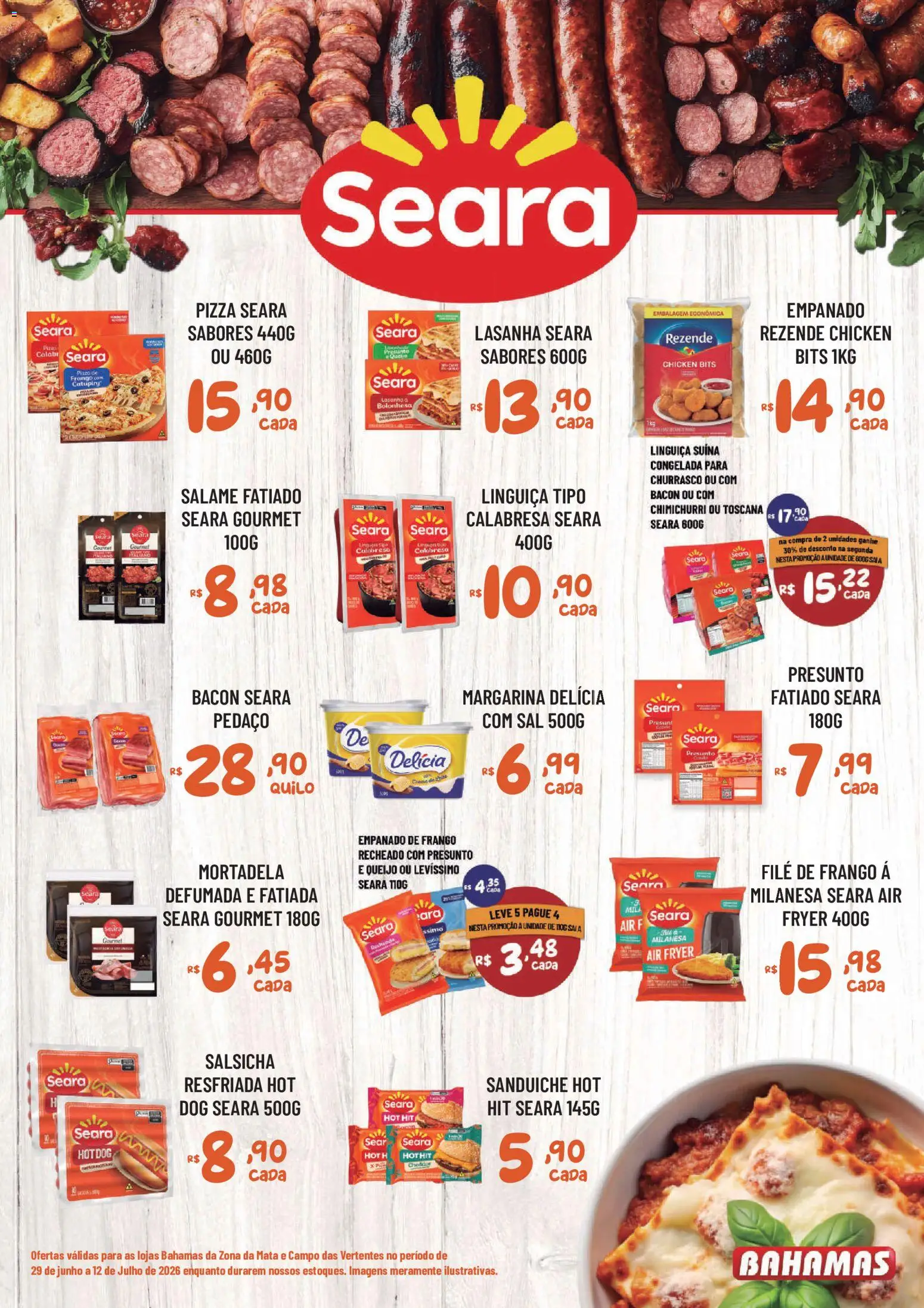 Bahamas Supermercados Folheto - válido de 29/06/2026 | Página: 11 | Produtos: Air fryer, Queijo, Pizza, Lasanha