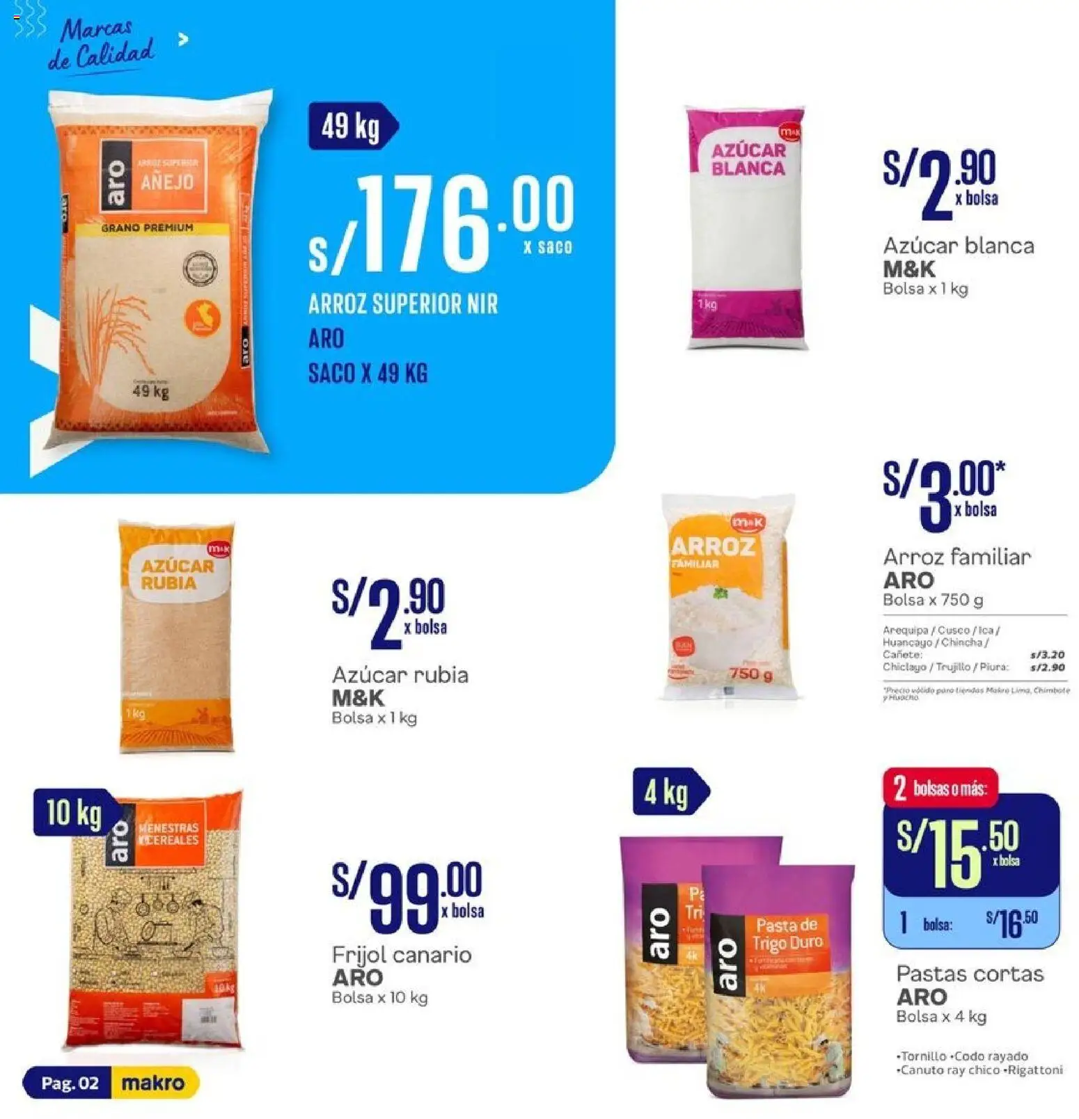 Catálogo Makro válido desde 10/09/2026 | Página: 2 | Productos: Arroz, Saco, Bolsa, Azúcar