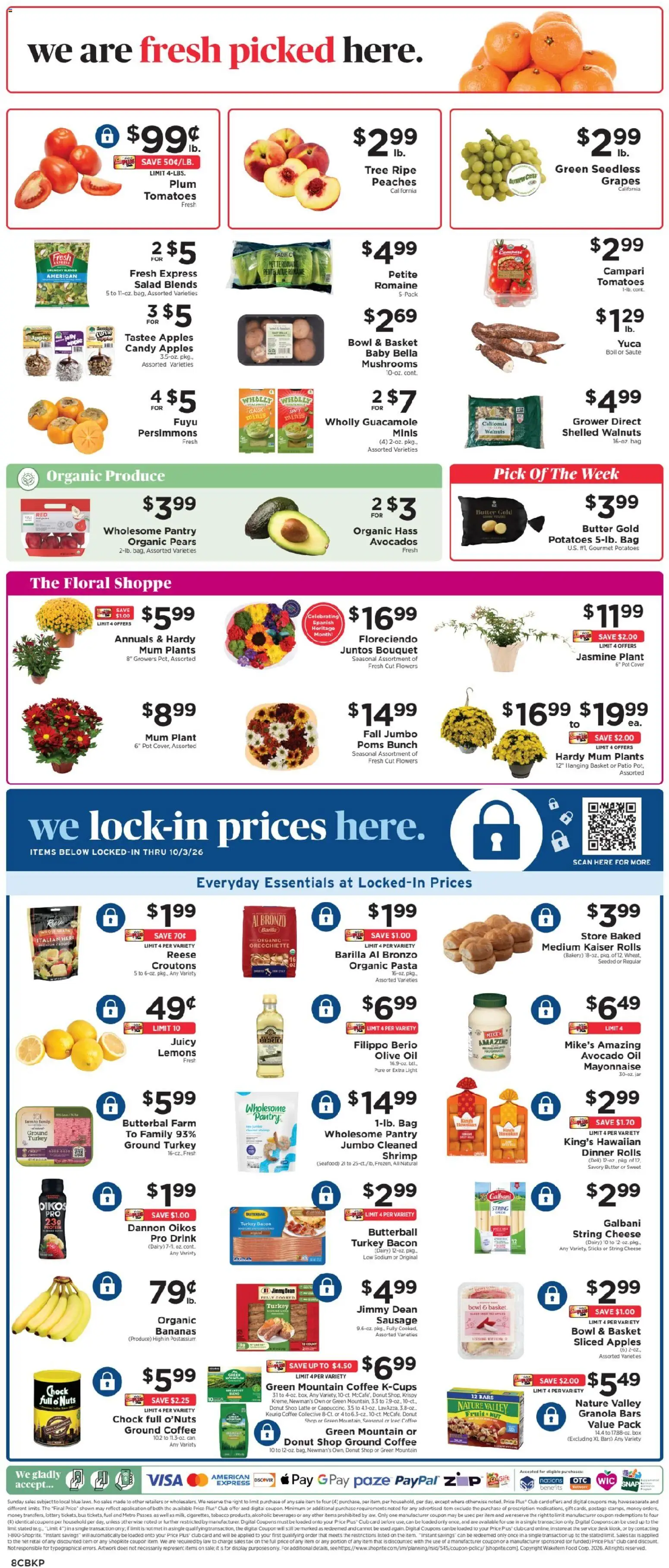 ShopRite Weekly Ad - valid from 09/13/2026 | Page: 9 | Products: Romaine, Apples, Potatoes, Seafood