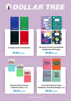 Preview of Dollar Tree weekly ads valid from 08/01/2026 | Page: 6 | Products: Notebooks, Notebook