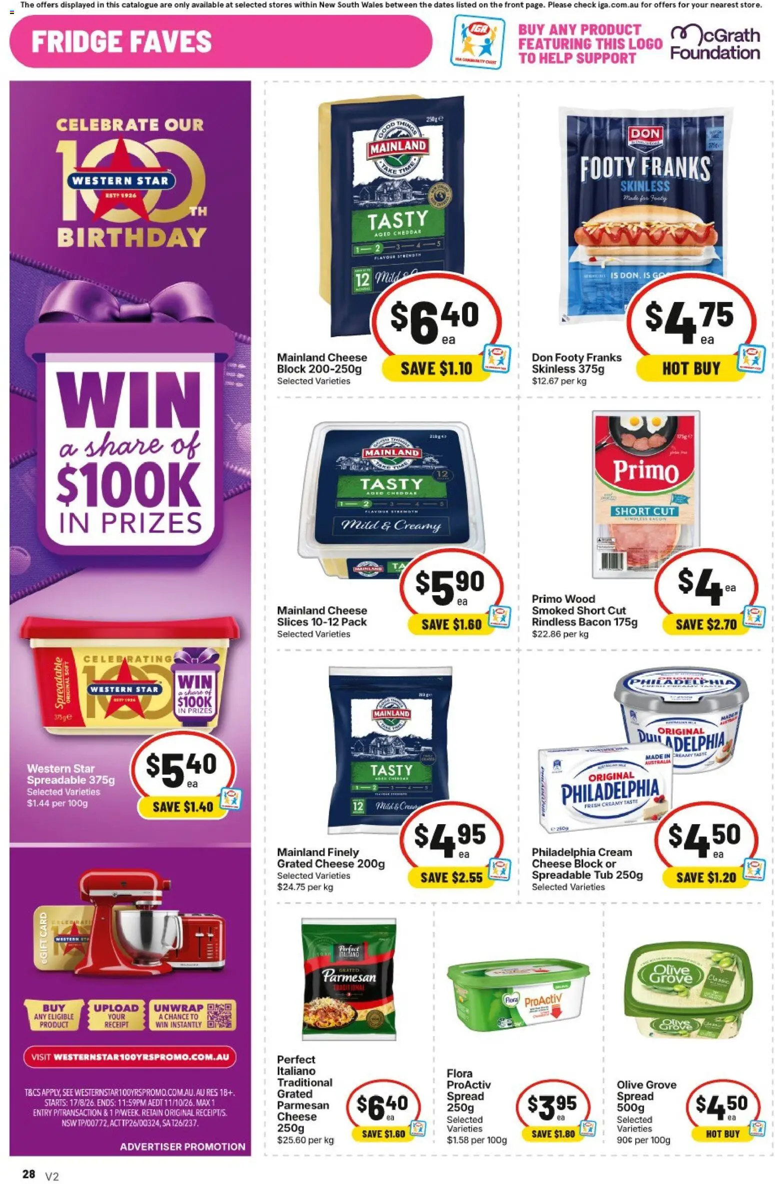 IGA catalogue - valid from 16/09/2026 | Page: 25 | Products: Bacon, Wood, Foundation, Fridge
