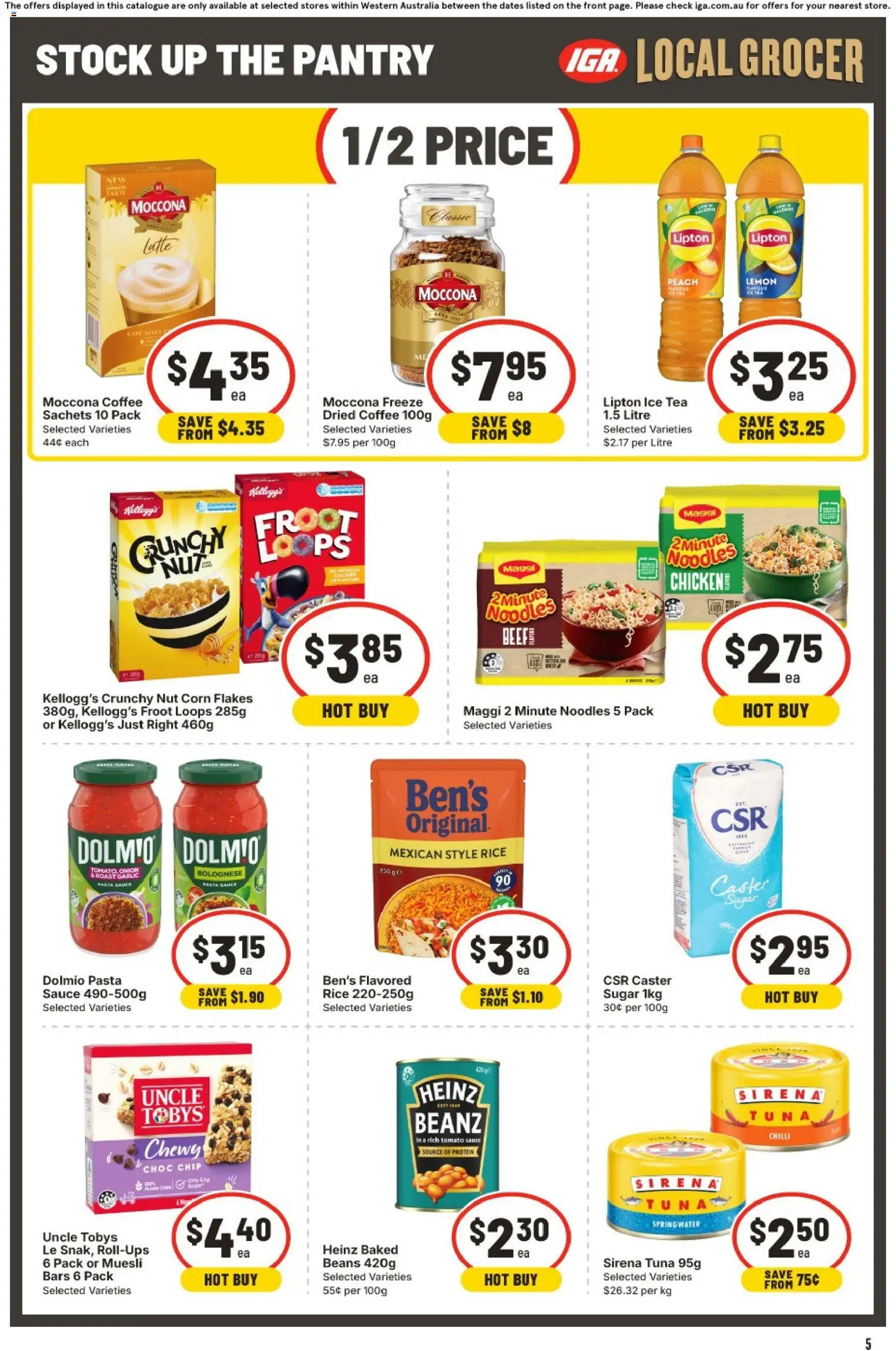 IGA catalogue - valid from 30/09/2026 | Page: 5 | Products: Corn, Corn flakes, Sugar, Muesli