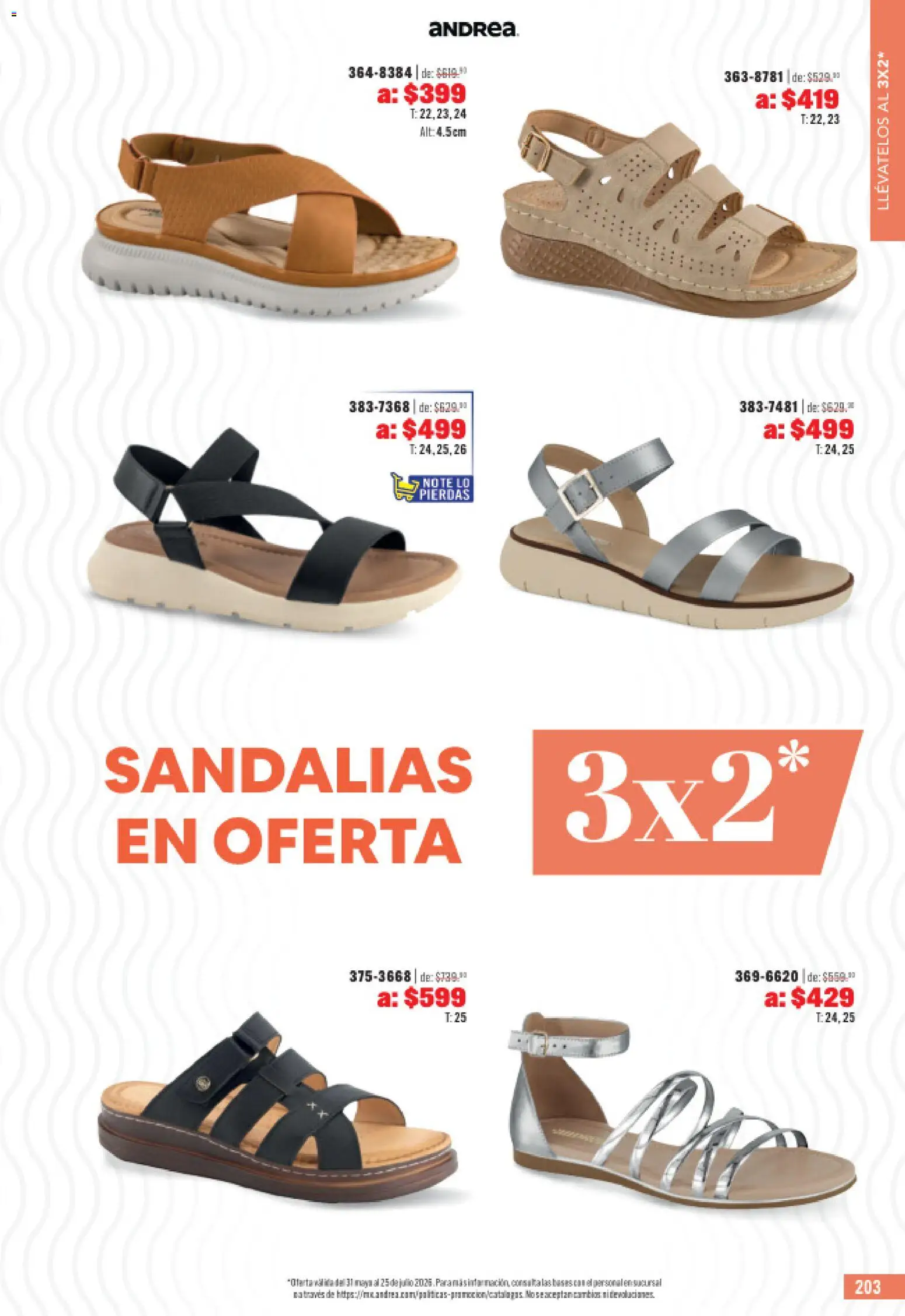 Nuevas ofertas de Andrea válidas en toda la República Mexicana desde el 31.05.2026. ¡Encuentra las mejores ofertas en Andrea catálogo Outlet! | Página: 203