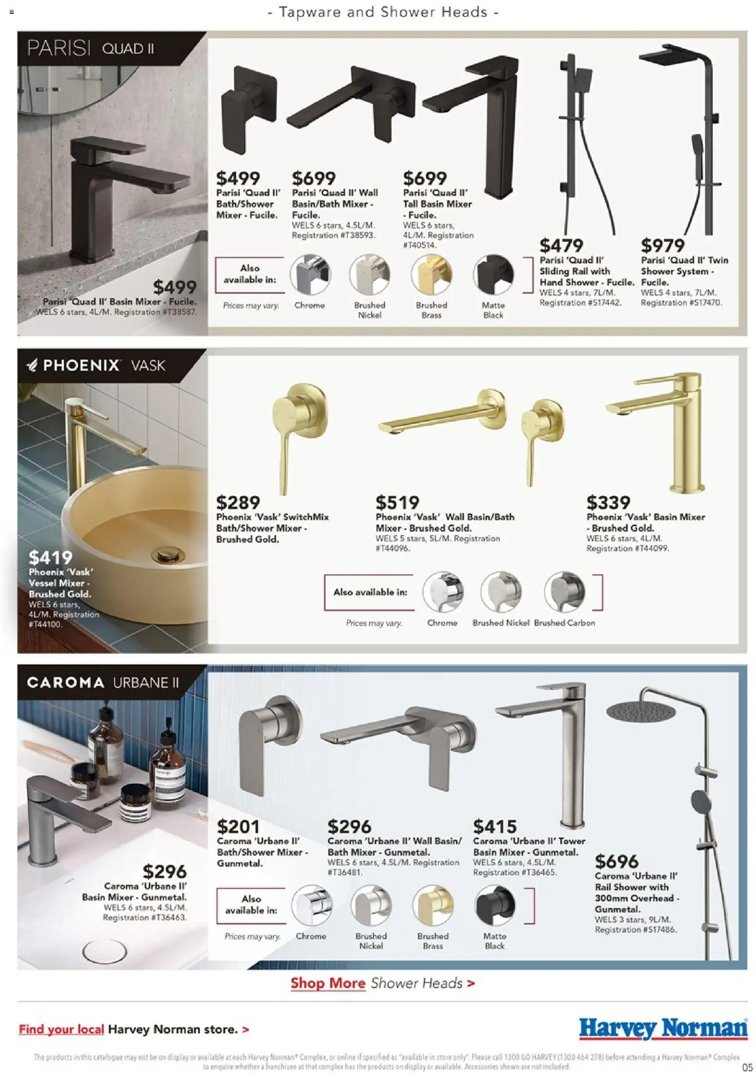 Harvey Norman catalogue - valid from 09/09/2026 | Page: 5 | Products: Bath, Shower, Accessories, Mixer