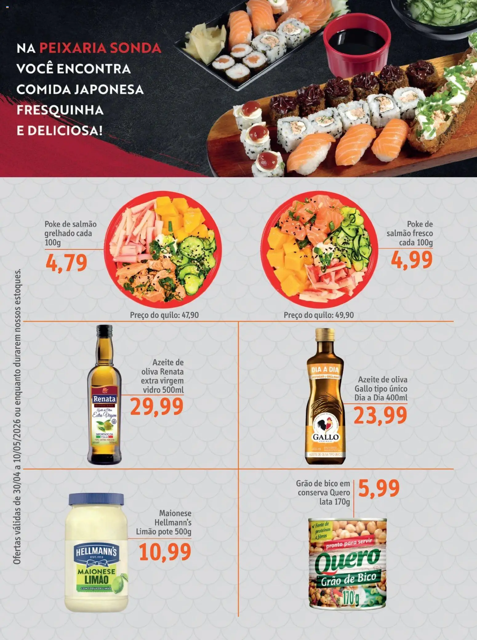 Sonda Folheto - válido de 30.04.2026 | Página: 2 | Produtos: Salmão, Bico, Maionese, Azeite
