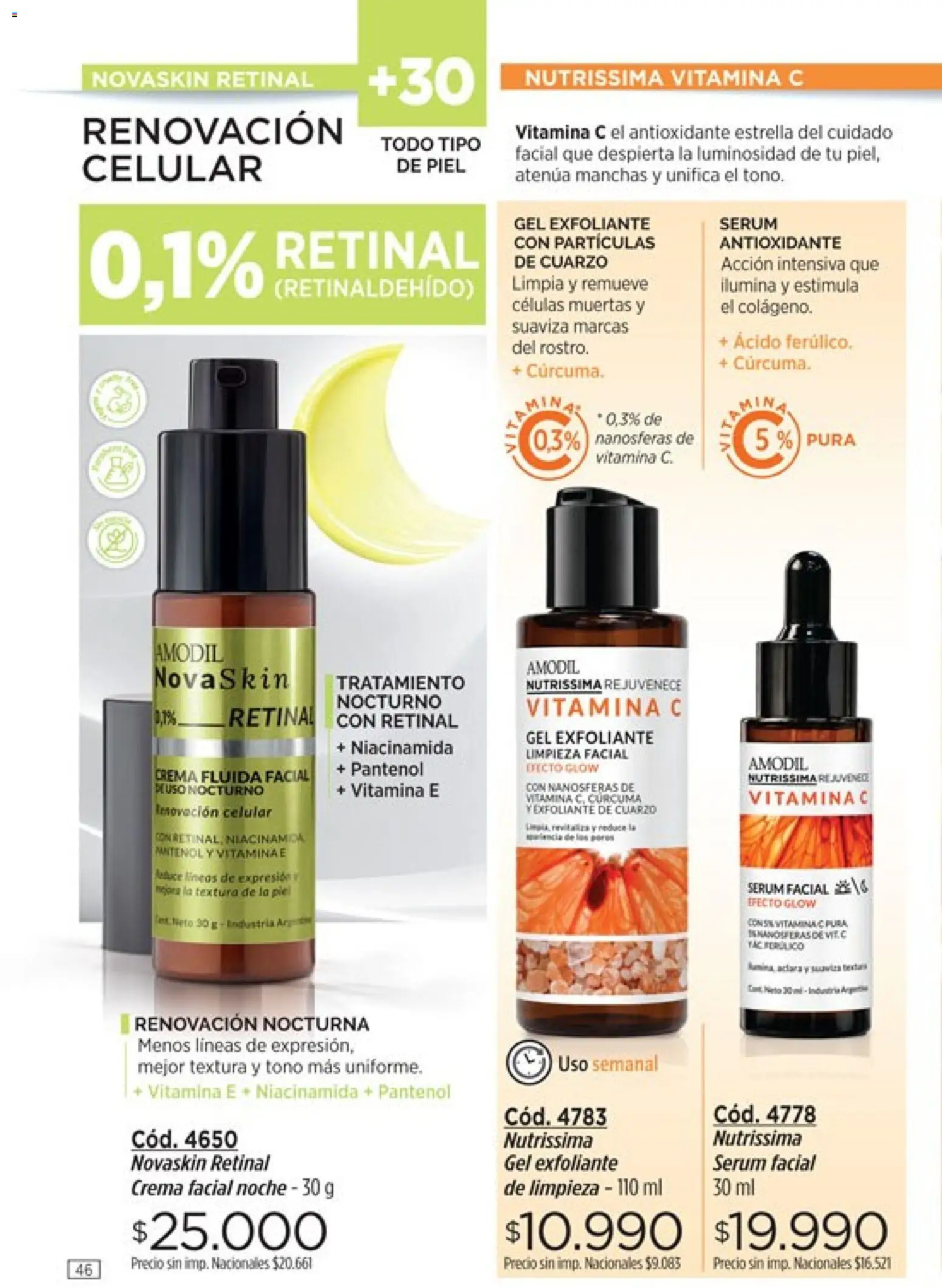 Catálogo Amodil Campaña 16 │ válido desde el 19/09/2026 | Página: 46 | Productos: Serum, Exfoliante, Curcuma, Crema