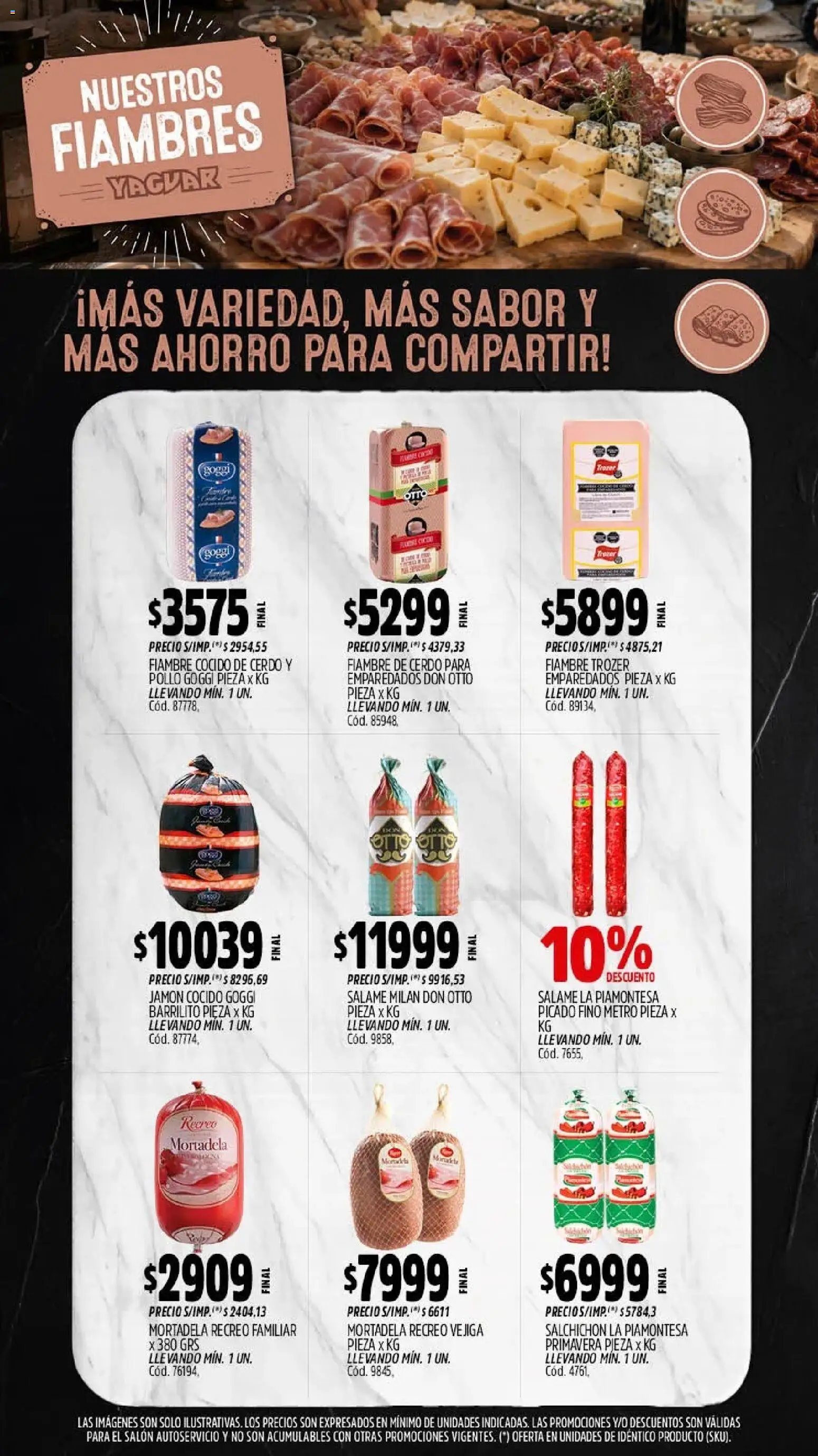 Yaguar - Oferta Semanal Santa Fé │ válido desde el 28/09/2026 | Página: 9 | Productos: Jamón cocido, Jamón, Salame, Cerdo