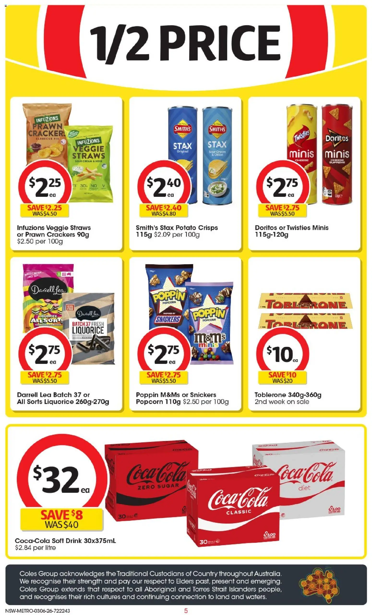 Coles catalogue - valid from 03.06.2026 | Page: 5 | Products: Sour cream, Coca Cola, Cream, Straws