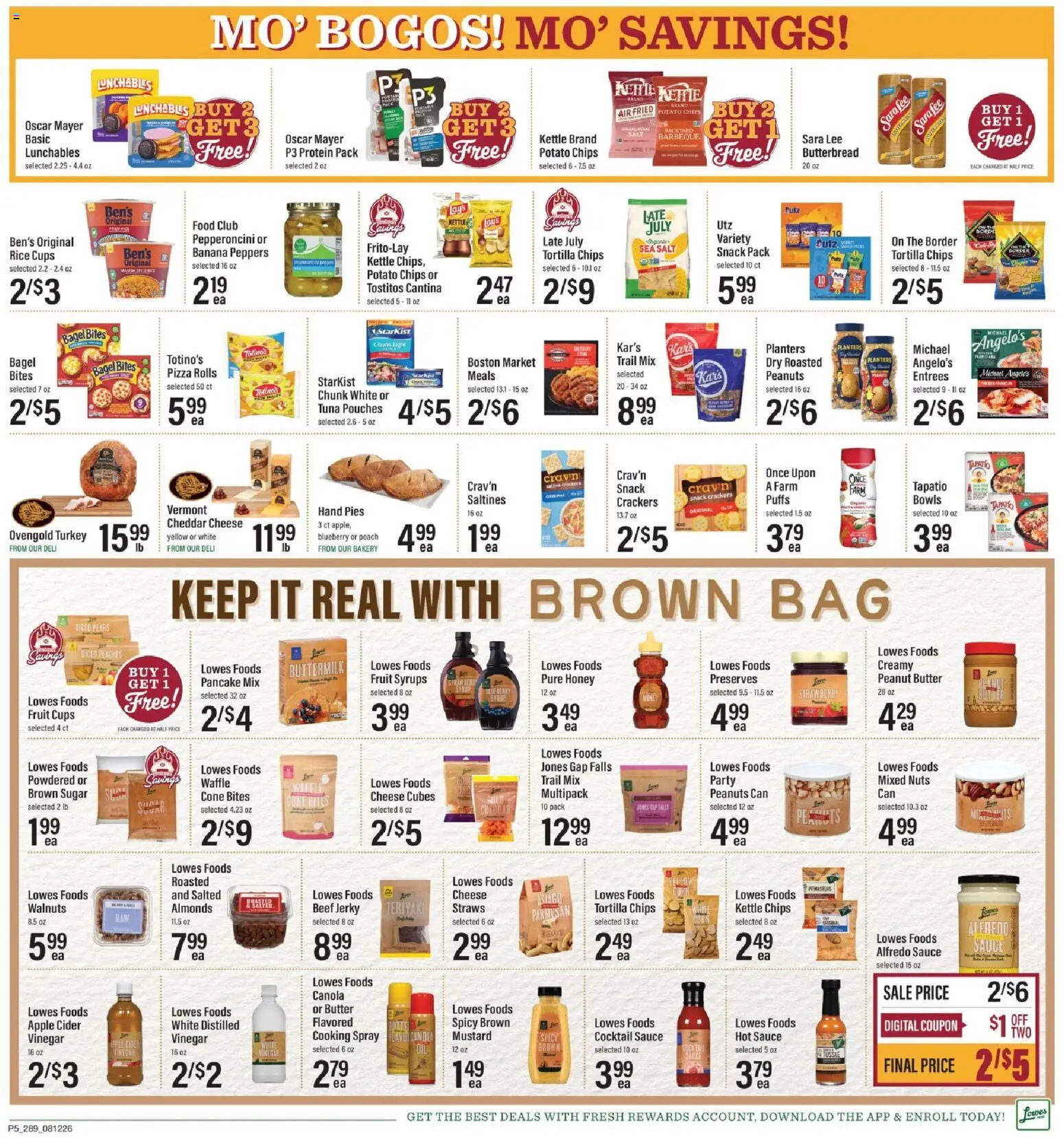 Lowes Foods Weekly Ad - valid from 08/12/2026 | Page: 8 | Products: Walnuts, Peanuts, Peanut butter, Kettle