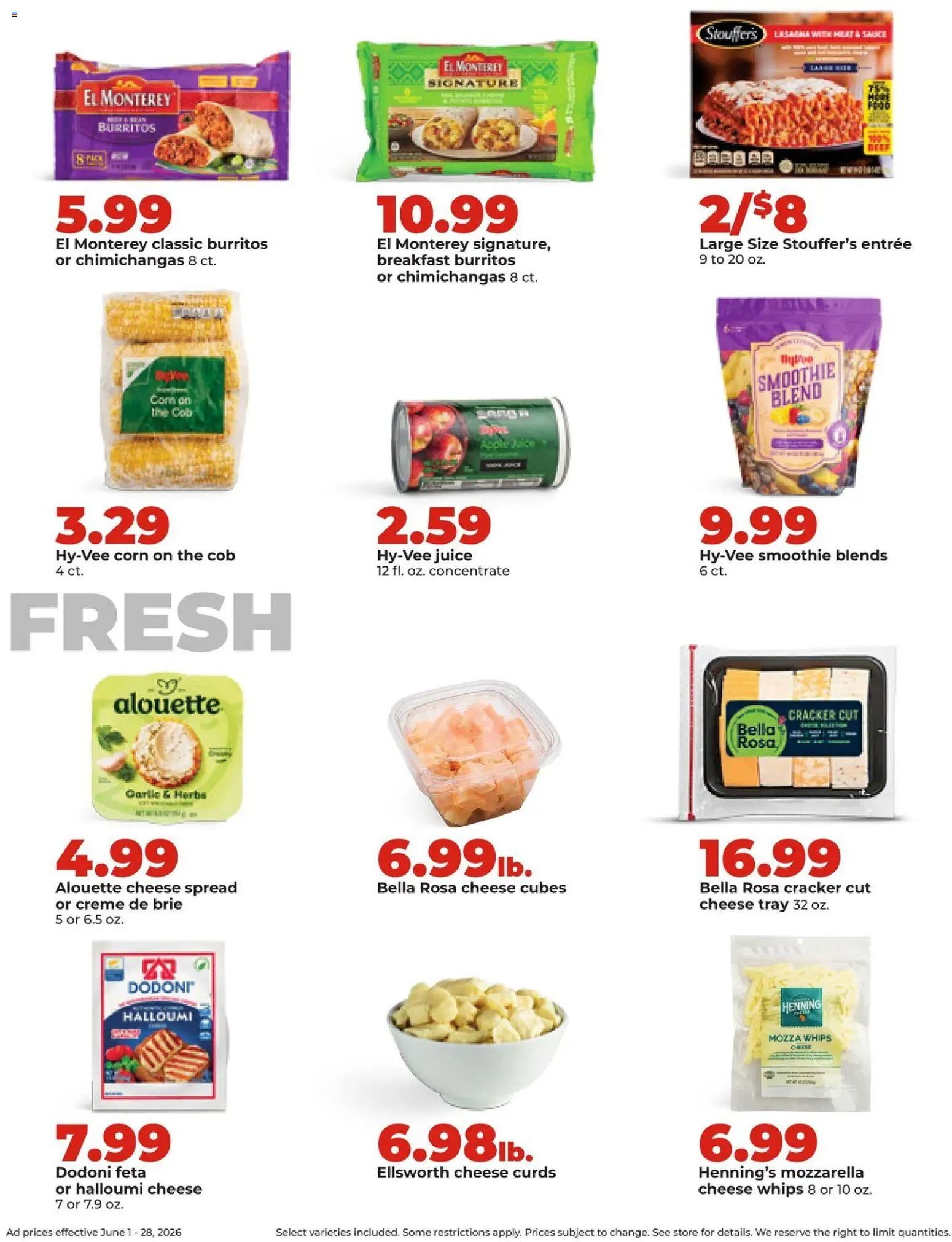 HyVee Monthly Ad - valid from 01.06.2026 | Page: 18 | Products: Corn, Cheese, Juice, Sauce