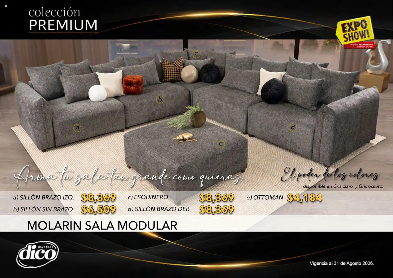 Nuevas ofertas de Muebles Dico válidas en toda la República Mexicana desde el 01/08/2026. ¡Encuentra las mejores ofertas en Muebles Dico catálogo Colección Premium! | Página: 20 | Productos: Sillón, Modular