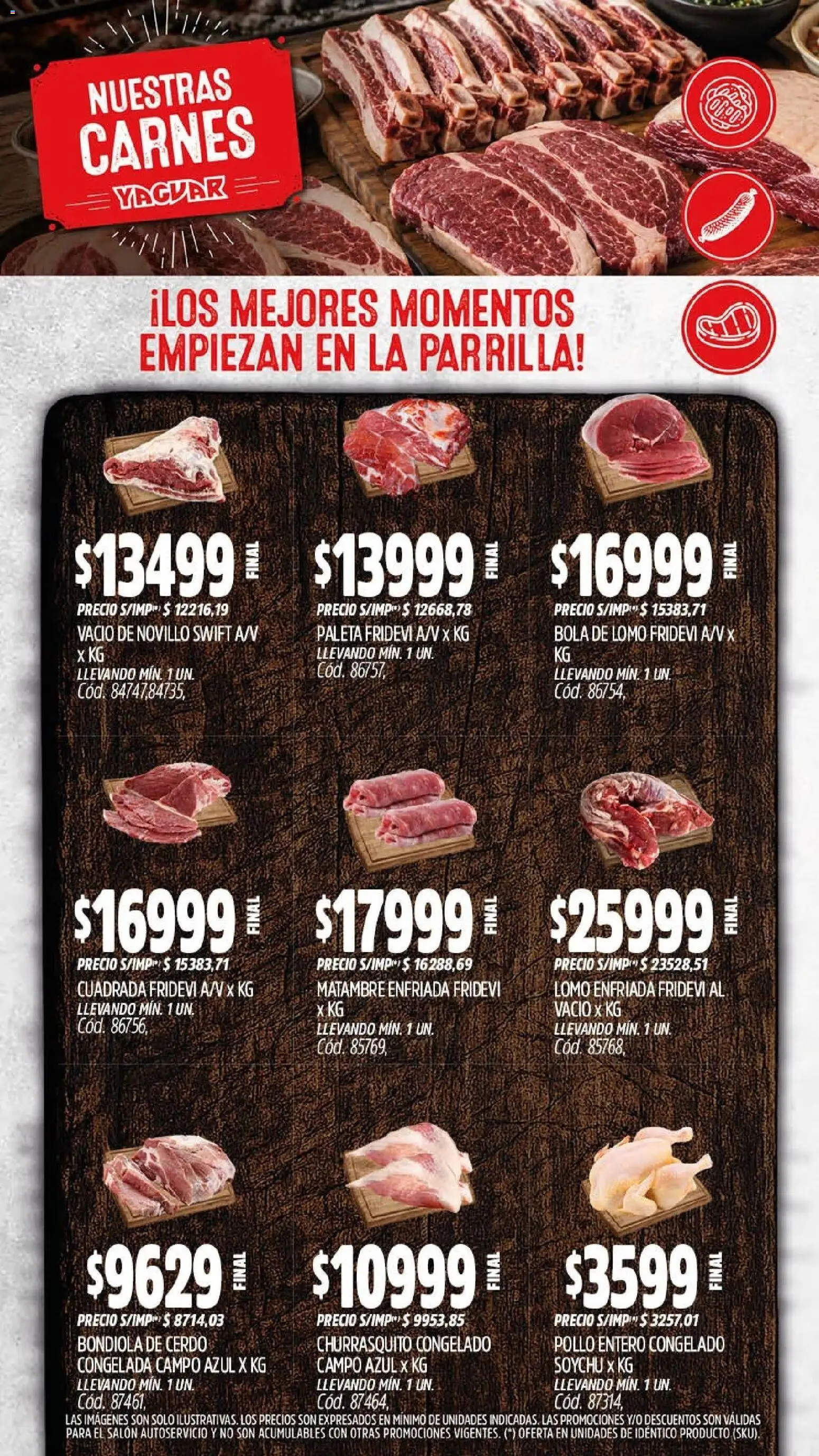Yaguar - Oferta Semanal General Roca │ válido desde el 17/07/2026 | Página: 7 | Productos: Lomo, Pollo entero, Pollo, Paleta