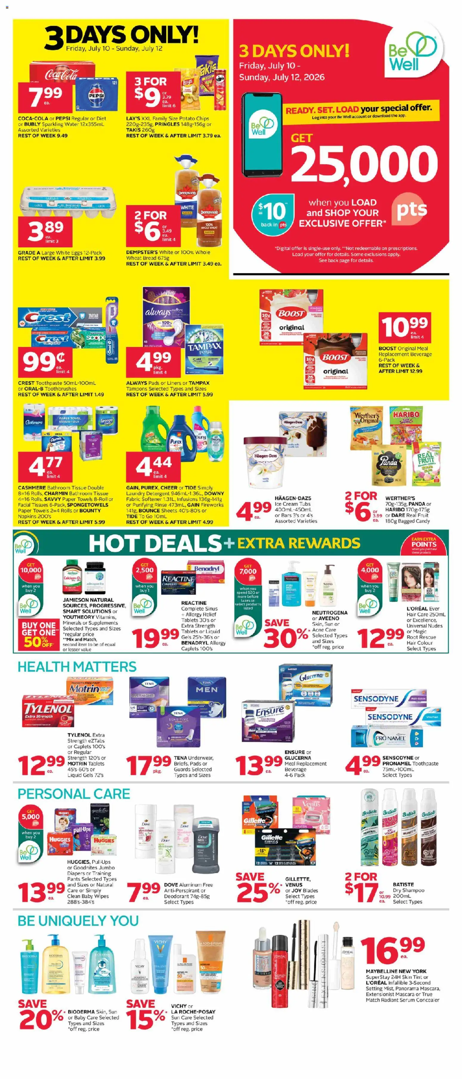Rexall flyer valid from Jul 10, 2026 | Page: 2 | Products: Concealer, Mascara, Detergent, Eggs
