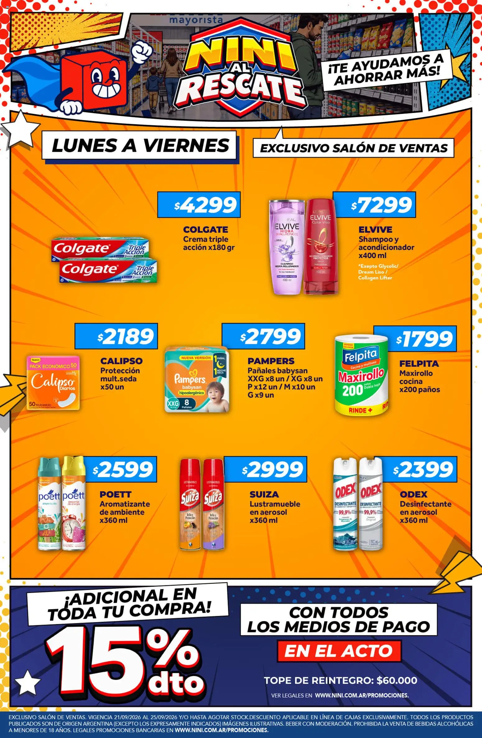NINI Mayorista catálogo │ válido desde el 21/09/2026 | Página: 3 | Productos: Desinfectante, Bebidas, Acondicionador, Crema