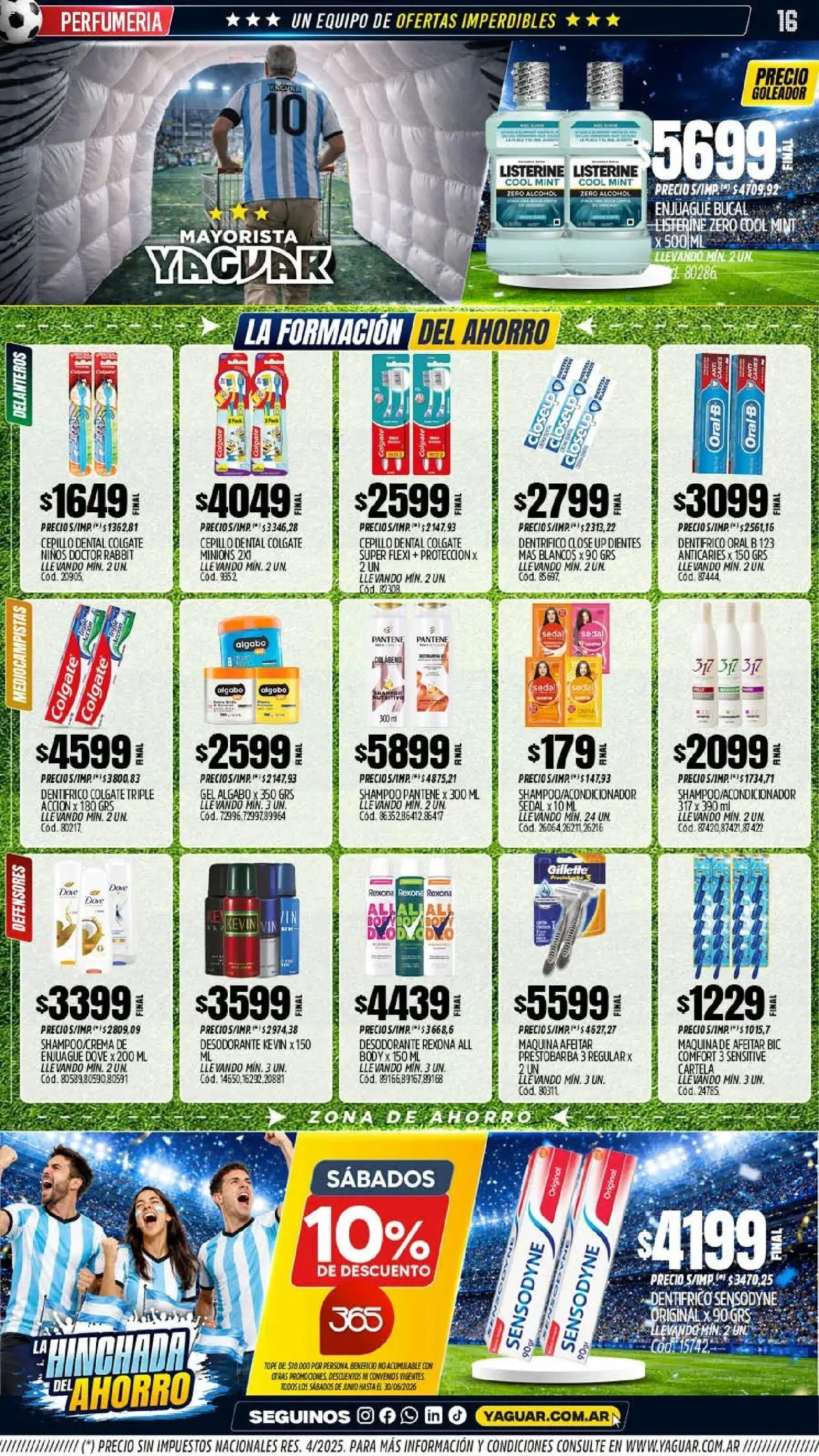 Yaguar - Oferta Semanal Mendoza │ válido desde el 08.06.2026 | Página: 16 | Productos: Body, Maquina de afeitar, Cepillo, Desodorante