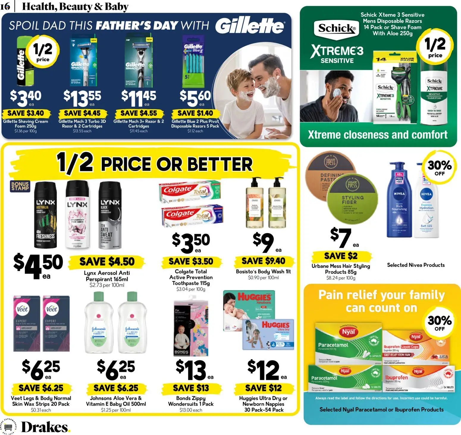 Drakes catalogue - valid from 02/09/2026 | Page: 16 | Products: Cream, Razor, Shaving cream, Pain relief