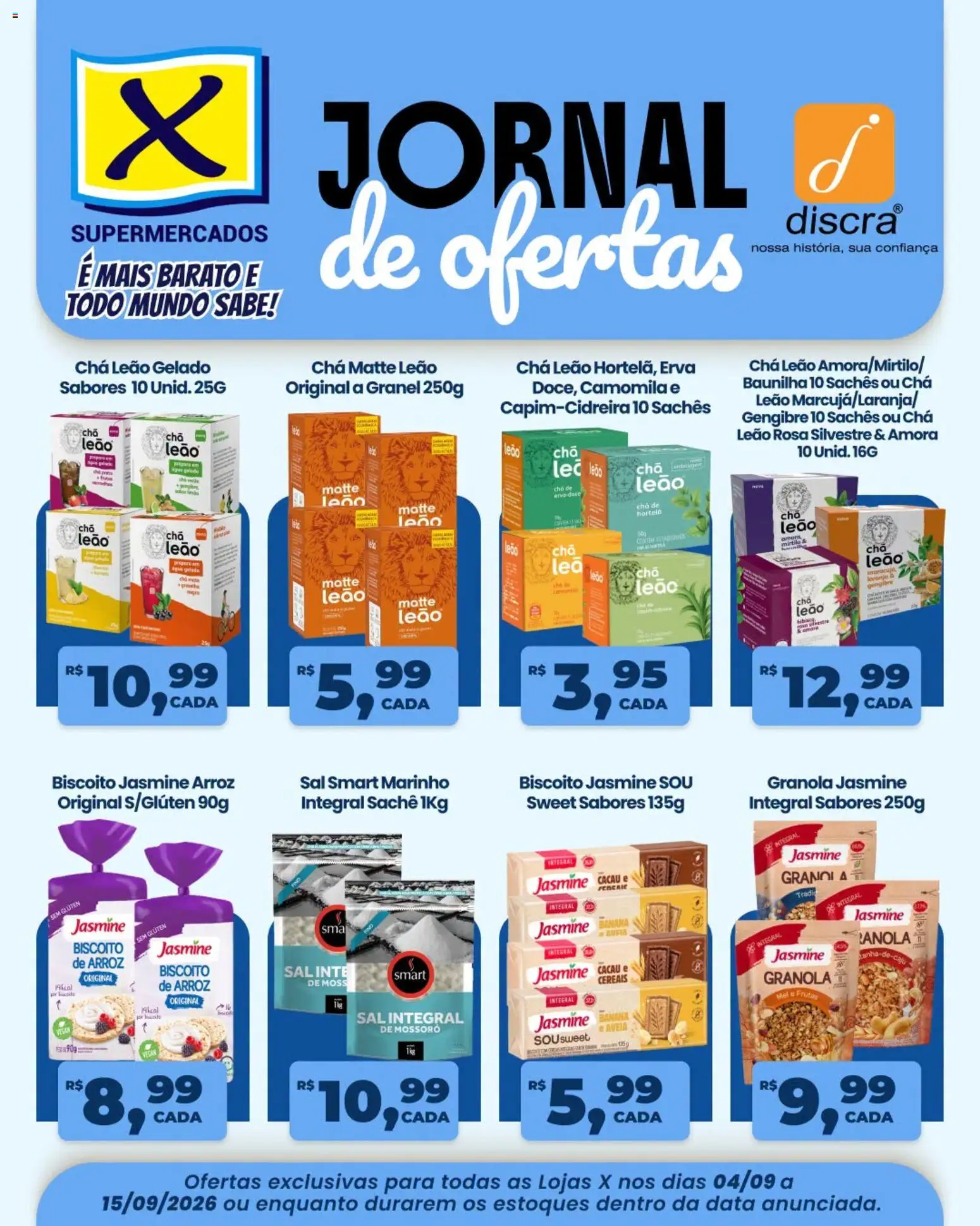 X Supermercados Folheto - válido de 04/09/2026 | Página: 1 | Produtos: Arroz integral, Cereais, Granola, Doce